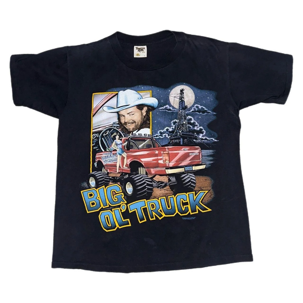 Vintage 90s Toby Keith Big OL Truck Rap Tee Double Sided T Shirt Size Large