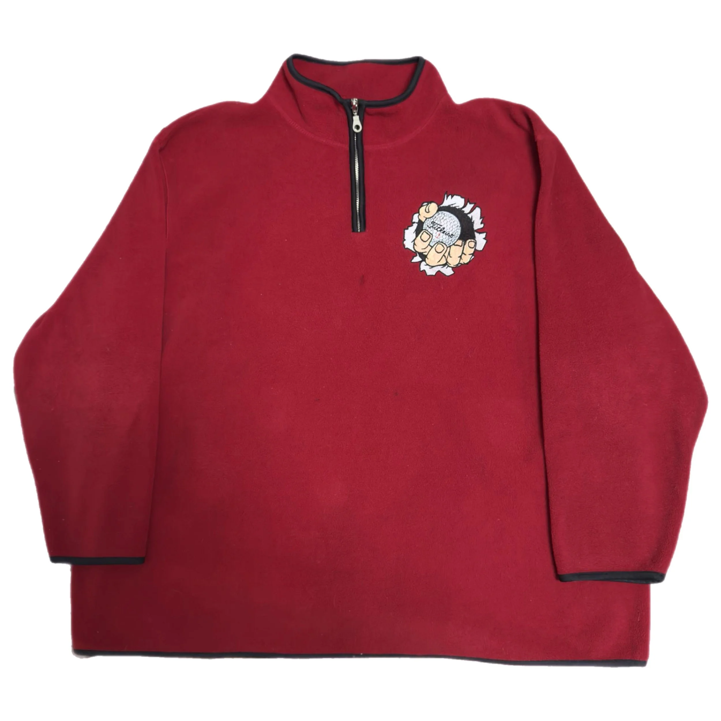 Vintage 90s Titleist Fist Logo 1/4 Fleece Pullover Size XL