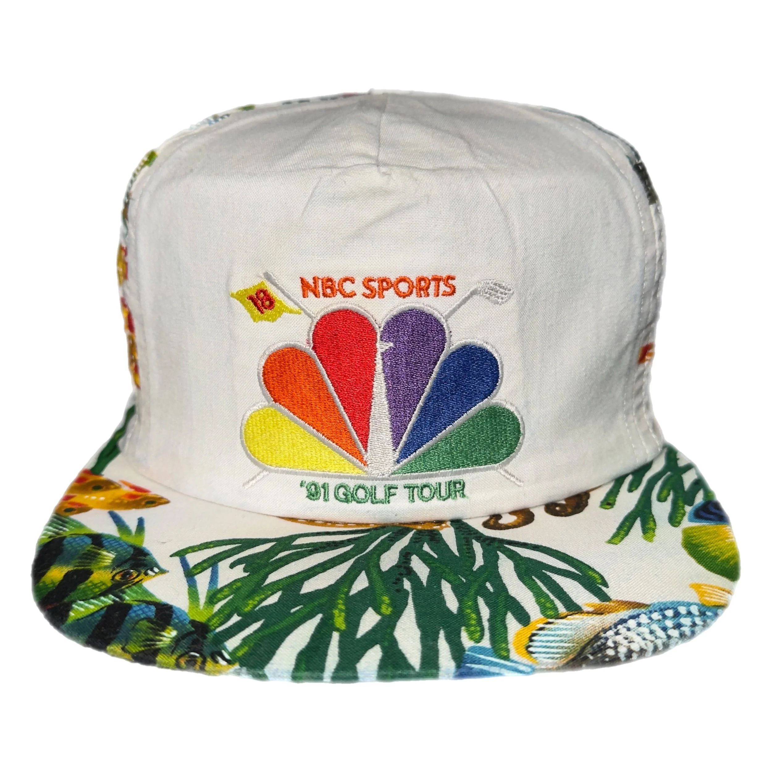 Vintage 90s NBC 1991 Golf Tour Leather Strapback