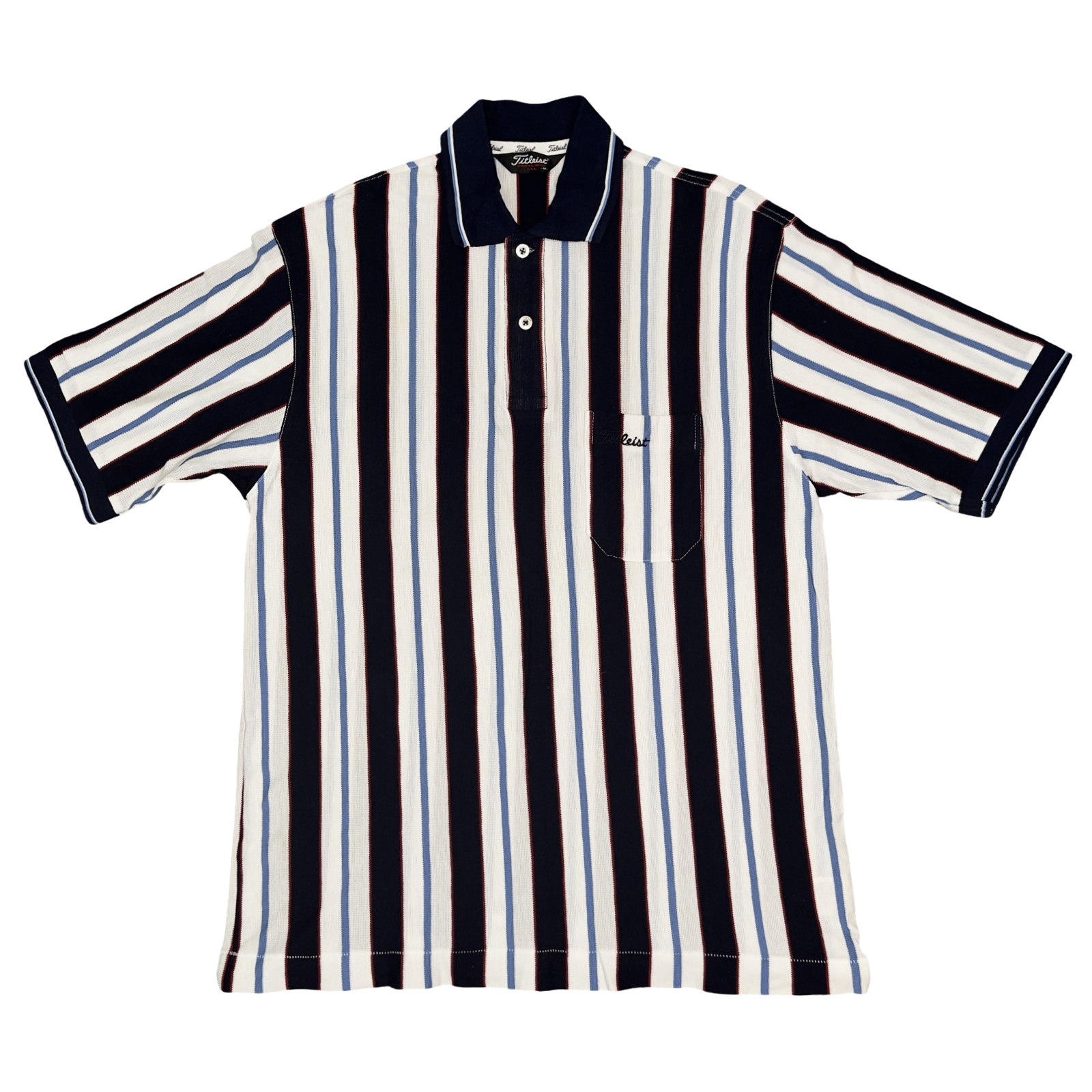 Vintage 90s Titleist Vertical Stripe Polo Size Medium