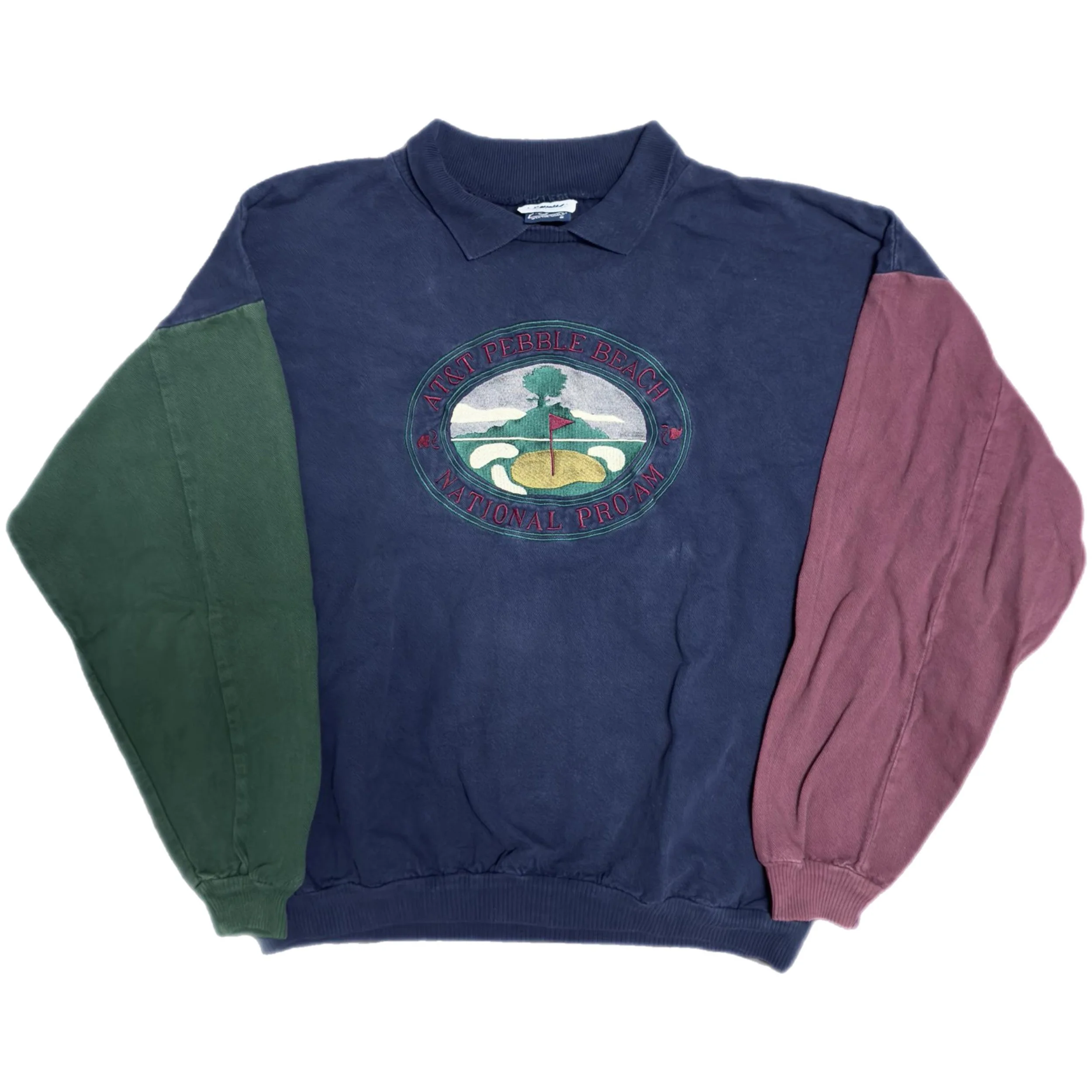 Vintage 90s Pebble Beach AT&T Collared Sweater Size XL