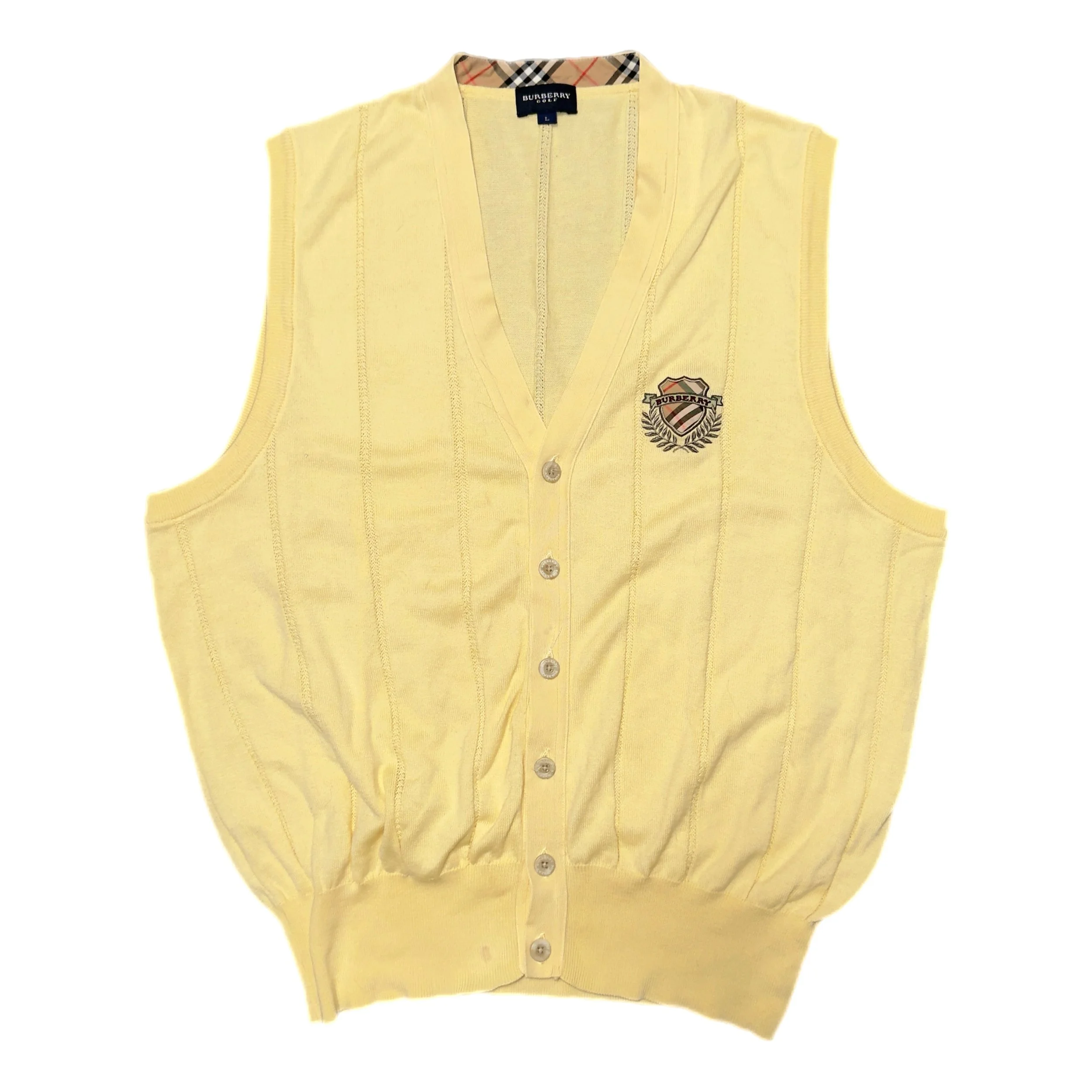 Vintage 90s Burberry Golf Sweater Vest Size Large