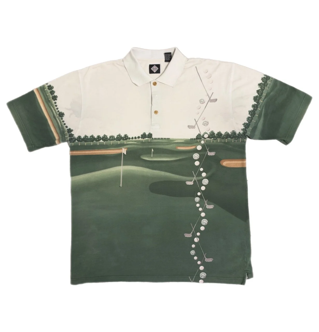Vintage 90s Tabasco Golf Print Polo Size XL
