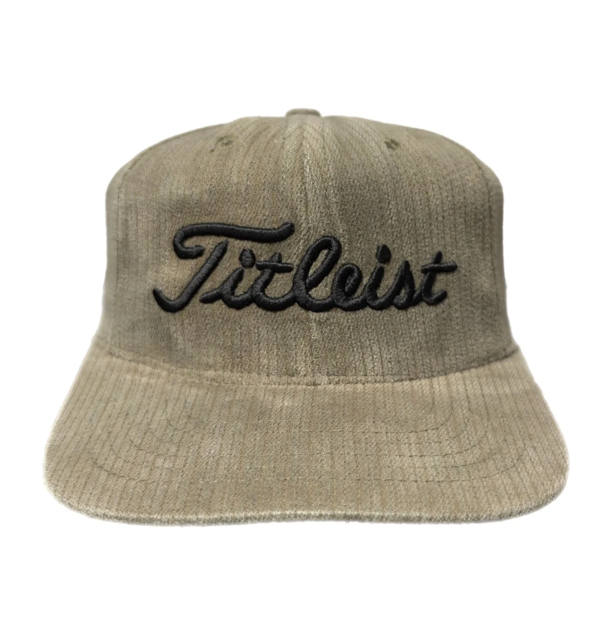 Vintage 90s Titleist Corduroy Leather Strapback