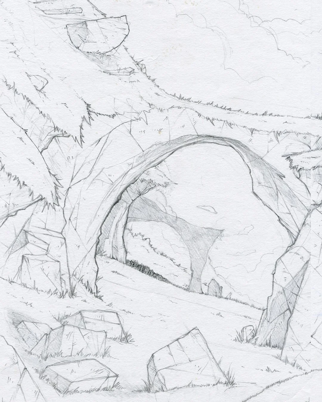 Today&rsquo;s Sketch: Just a doodle of a landscape for a story I was working on.