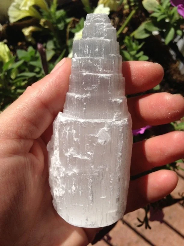 a satin spar selenite tower