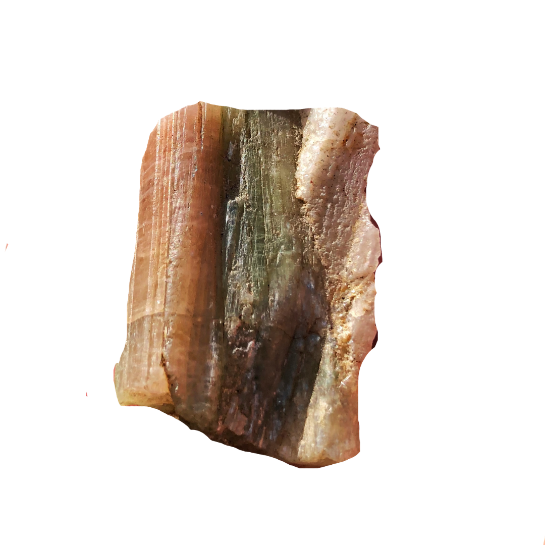 a natural piece of watermelon tourmaline with pink and green tourmaline