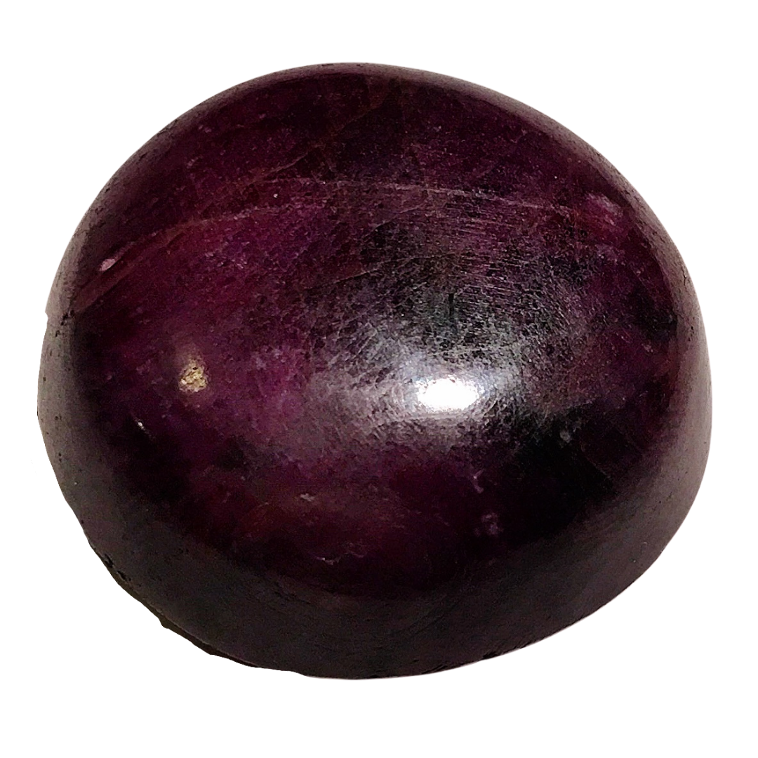 a polished, bright red ruby stone
