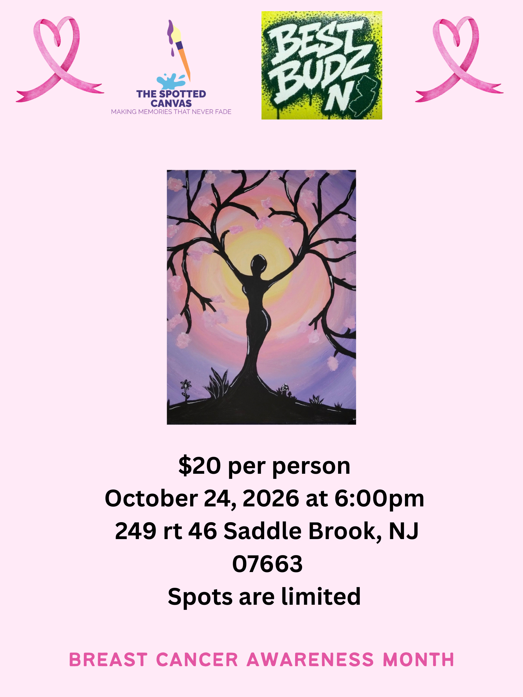 Watercolor Pink Heart Ribbon Breast Cancer Awareness Month Poster.PNG