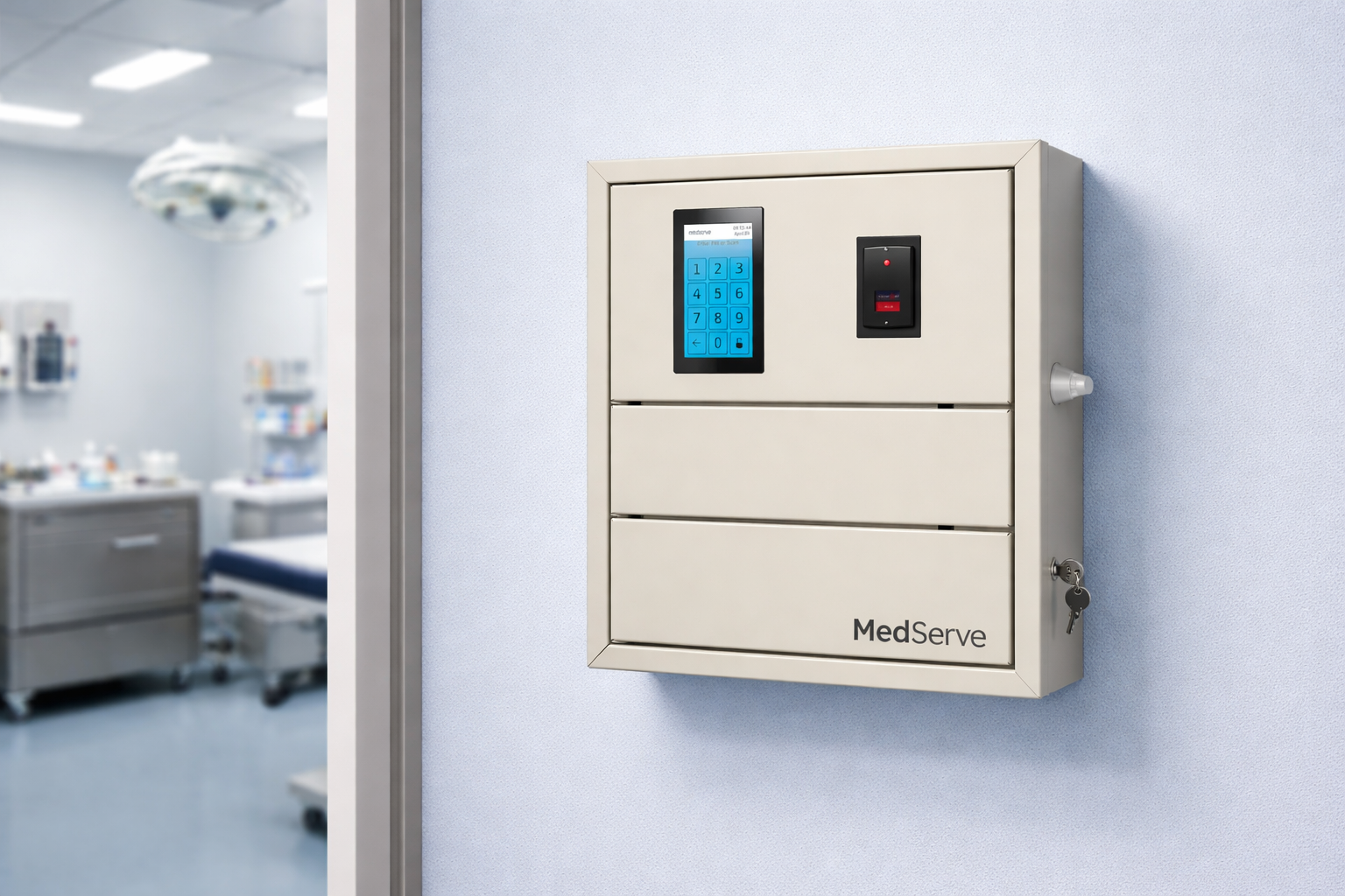 MedServe Mini X series hung on an outpatient surgery setting wall