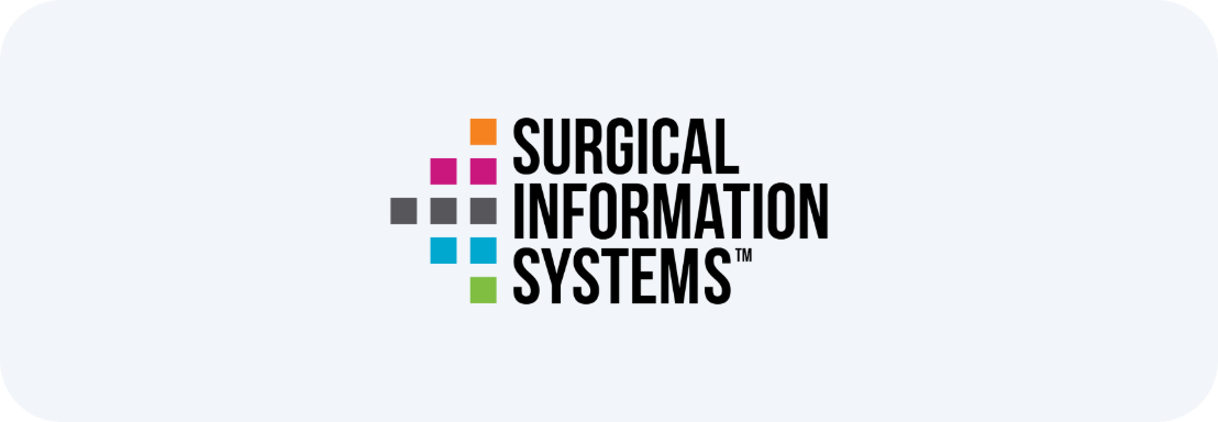 Surgical Information Systems logo on top of a light blue background