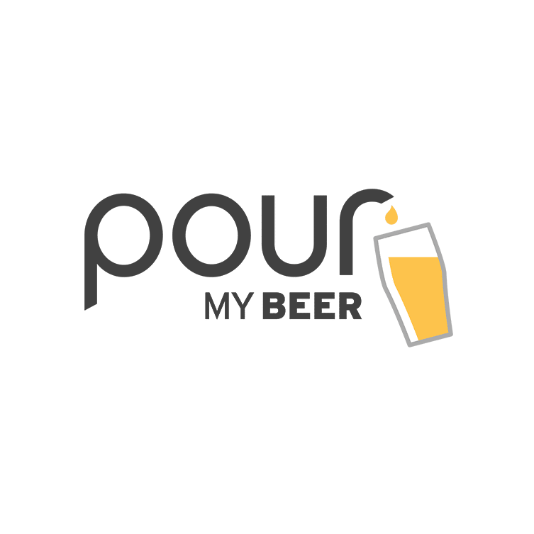 Logo with the text 'Pour My Beer' and an icon of a beer glass with a drop of beer.