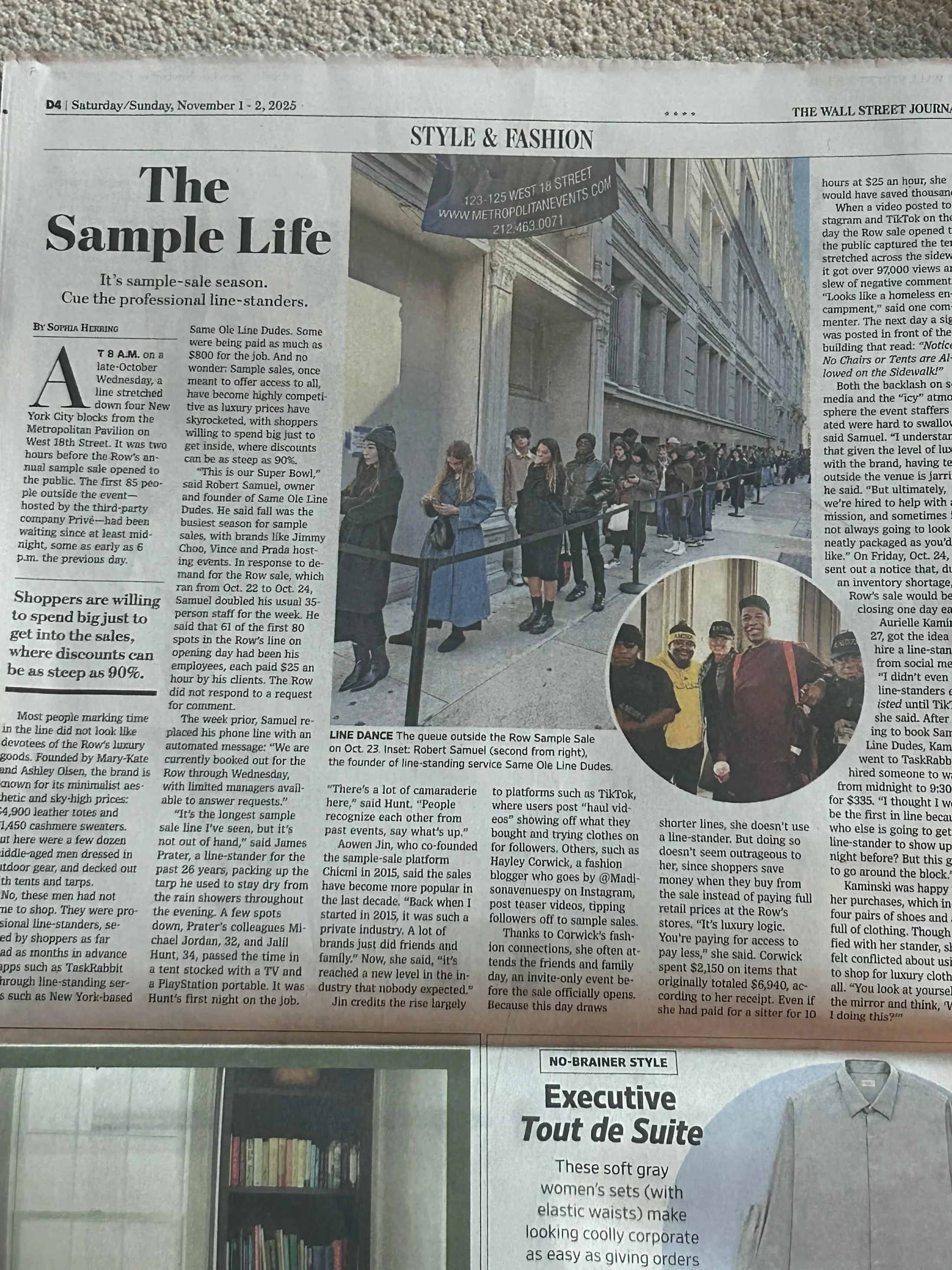 WSJ: It’s Sample-Sale Season. Cue the Professional Line-Standers.