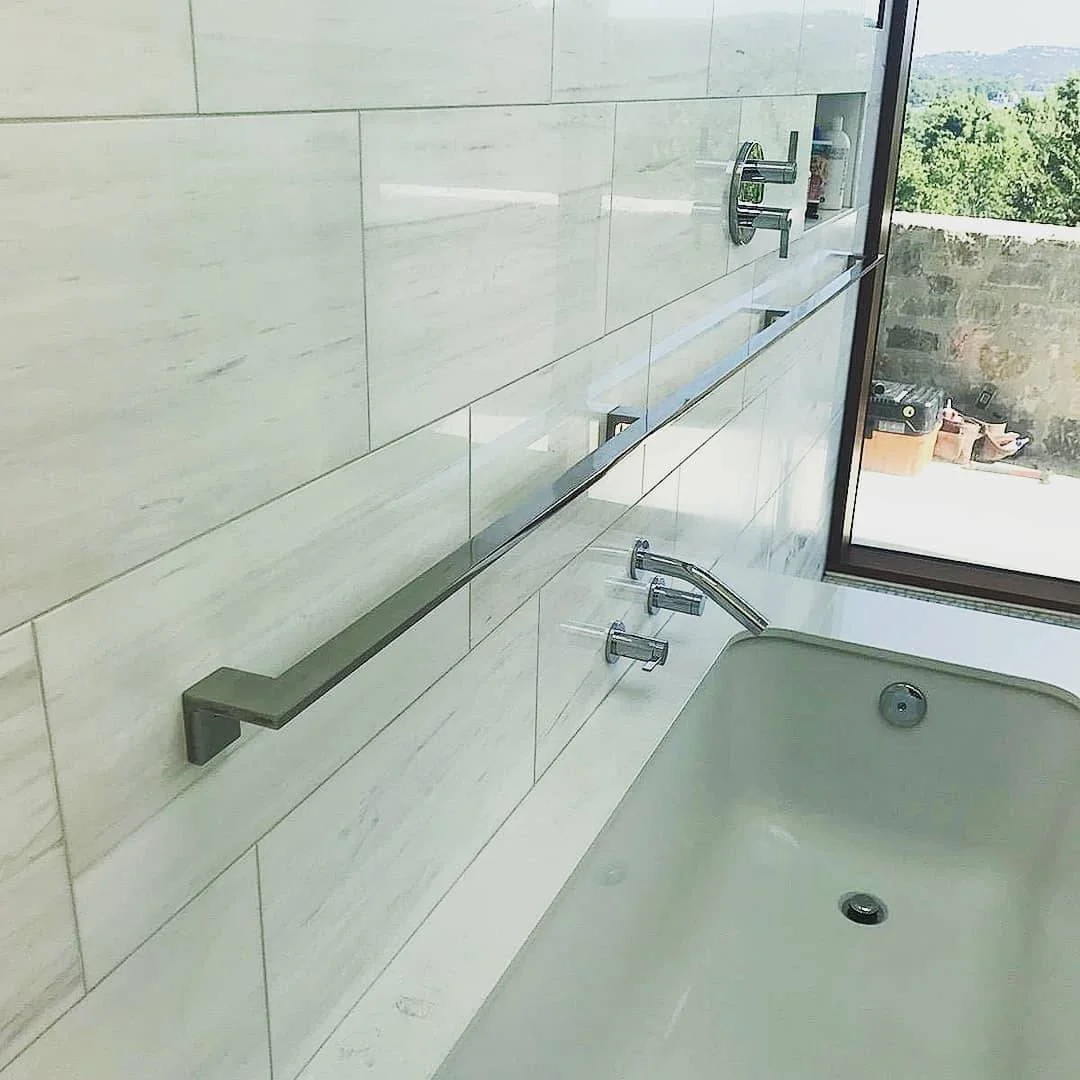 stainless grab bar