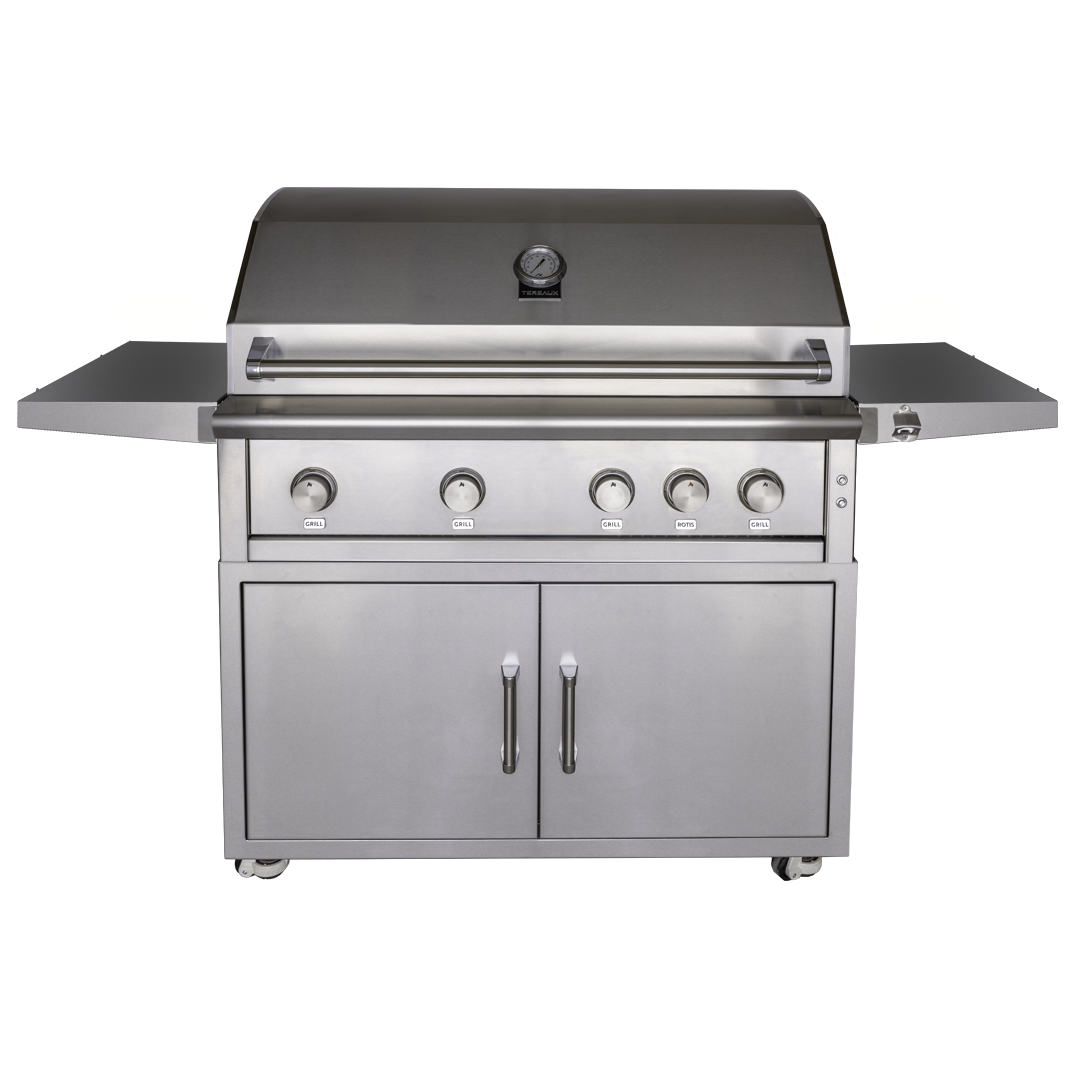 Grill with cabinet