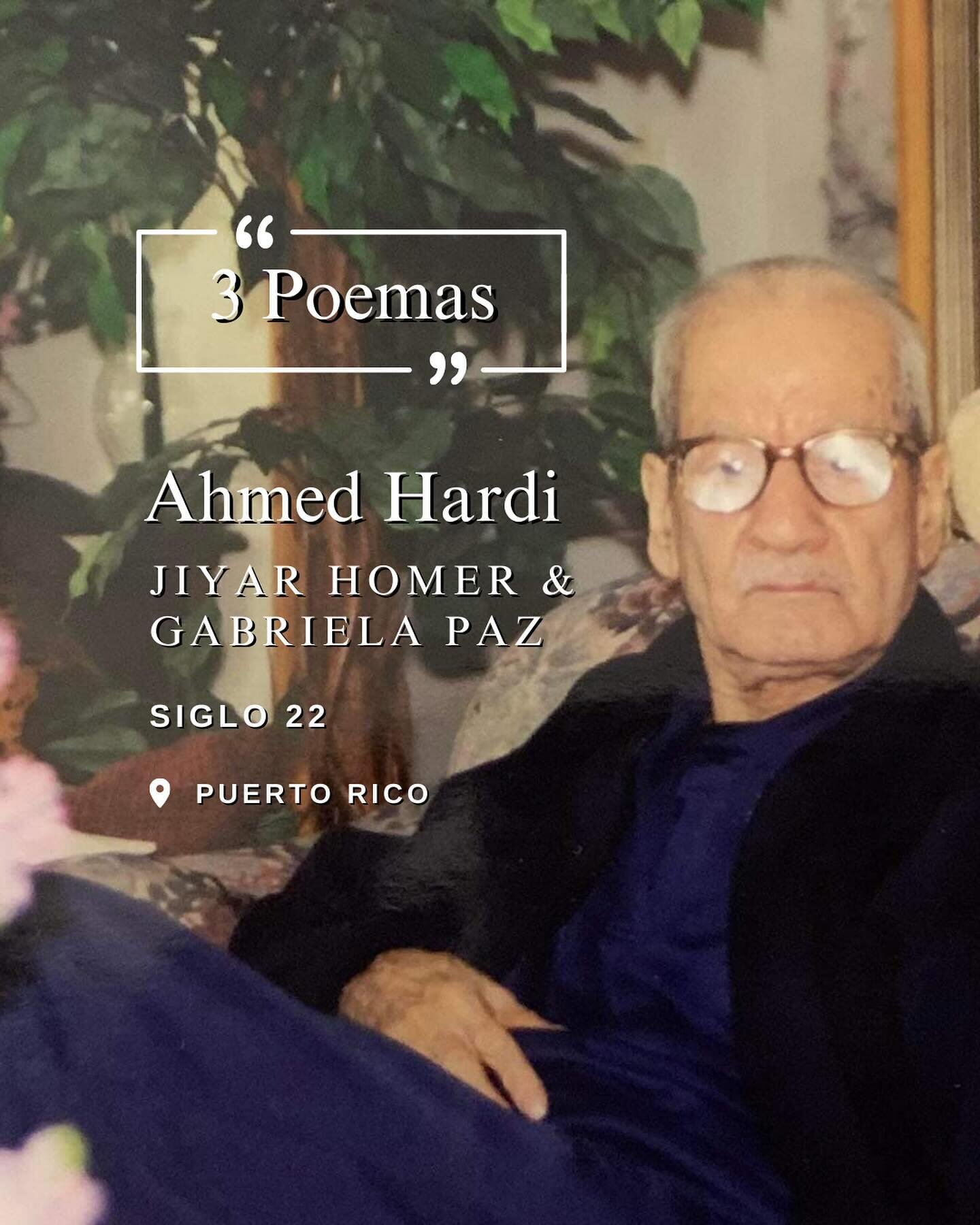 English | العربية | کوردی | Espa&ntilde;ol 

3 poems by Ahmed Hardi were translated into Spanish by Jiyar Homer and Gabriela Paz and published in Siglo 22 in Puerto Rico. 

🔗 Use the link to see the publication and learn more about the poet: https:/