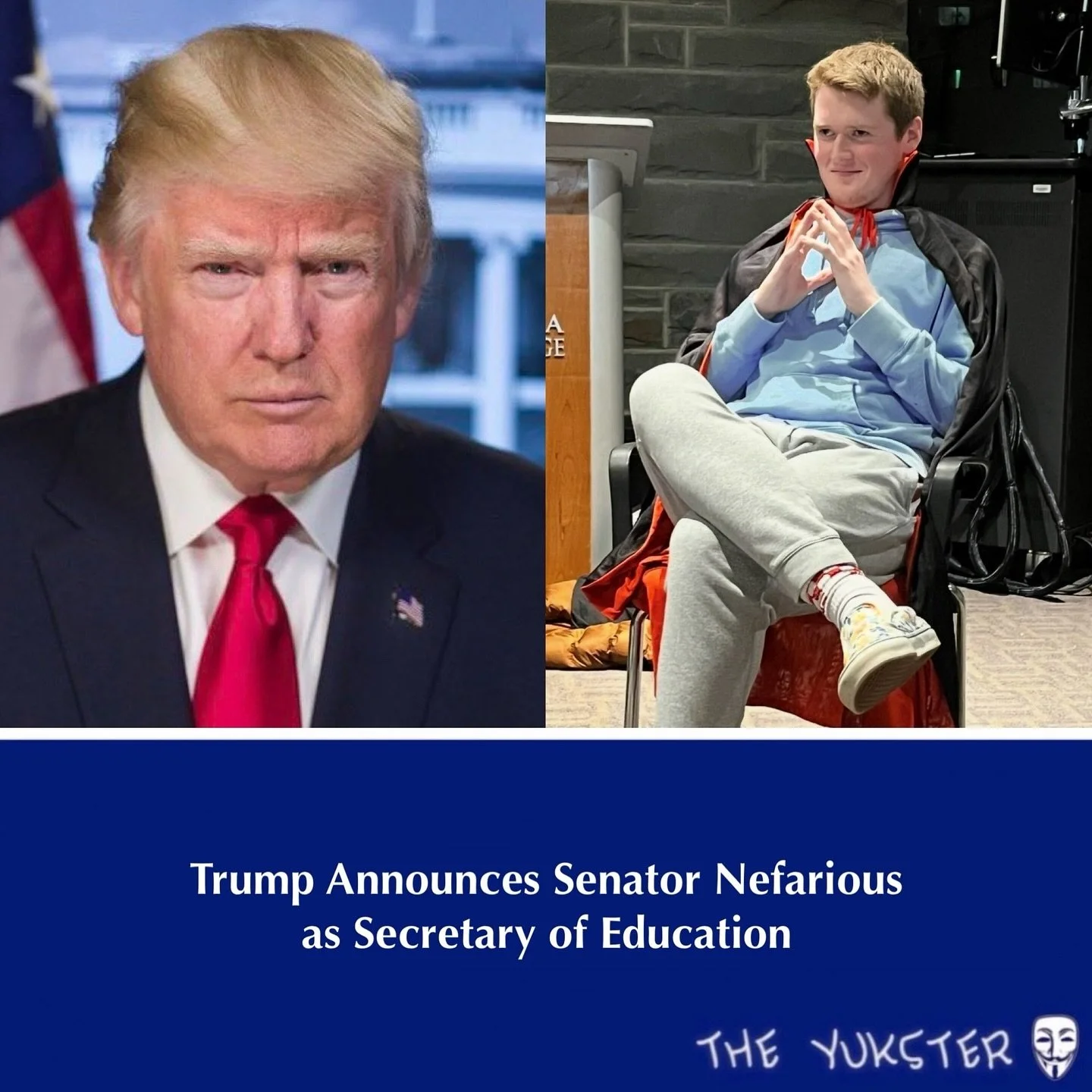 The senator from the state of Evil, who first emerged into the national spotlight when he tied damsels to train tracks, is soon to be the youngest member of the second term cabinet. He is notable for supporting school choice and the melting of ice cr