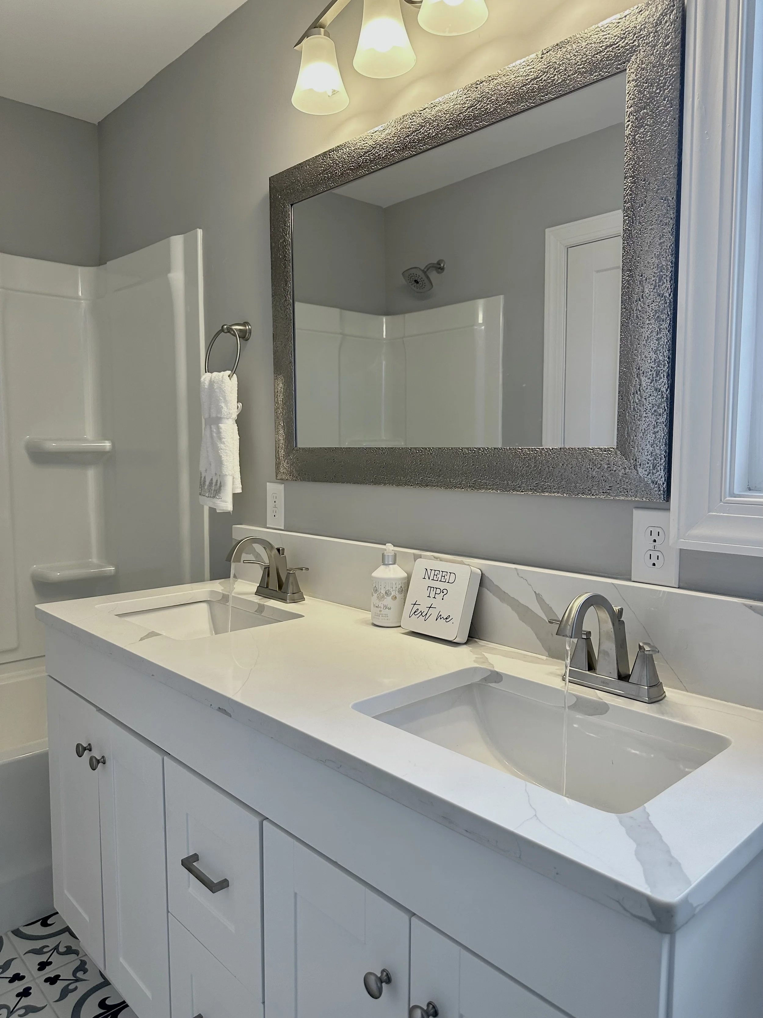 Custom stone vanity countertop