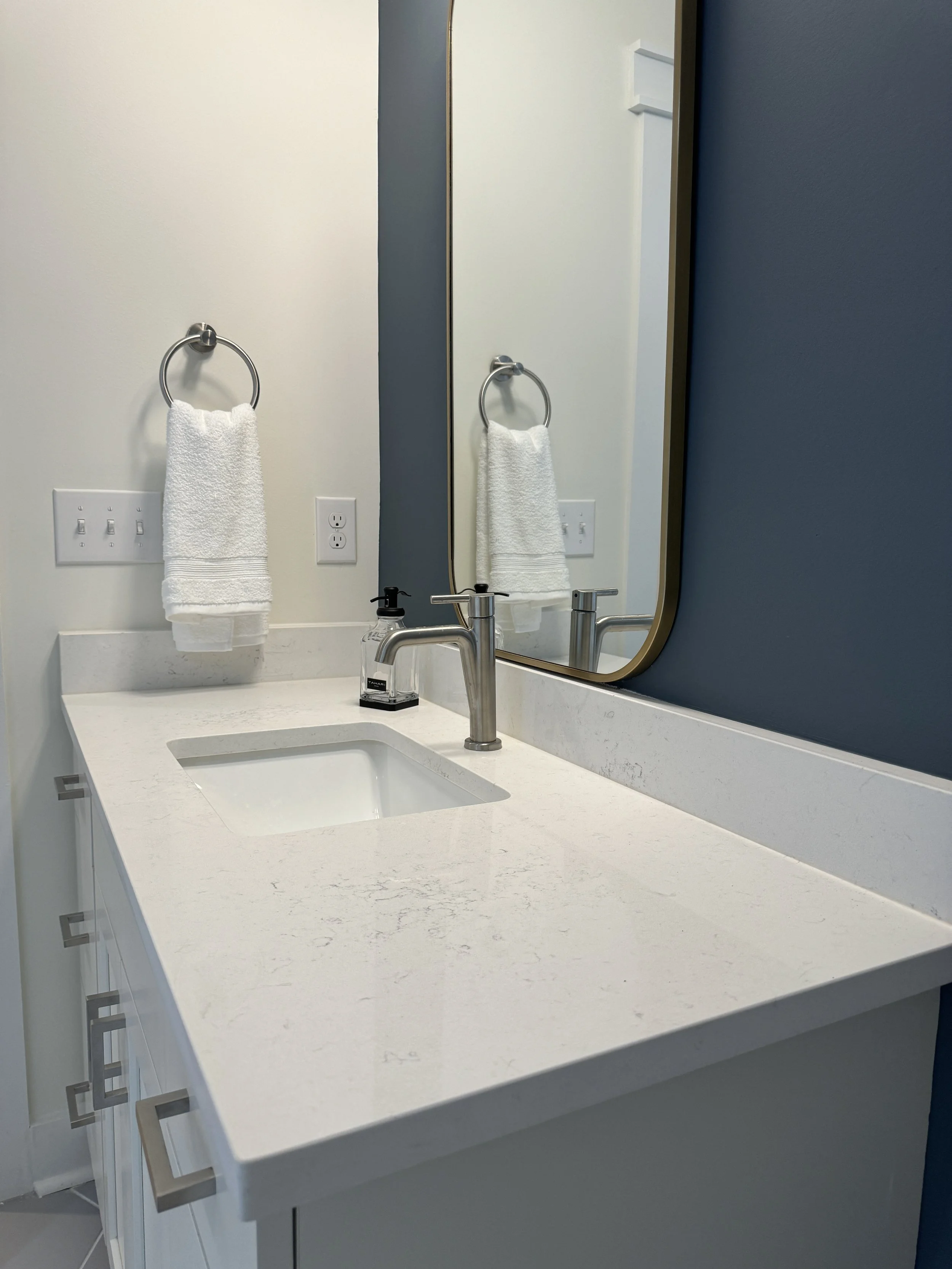 Stone countertop bathroom project