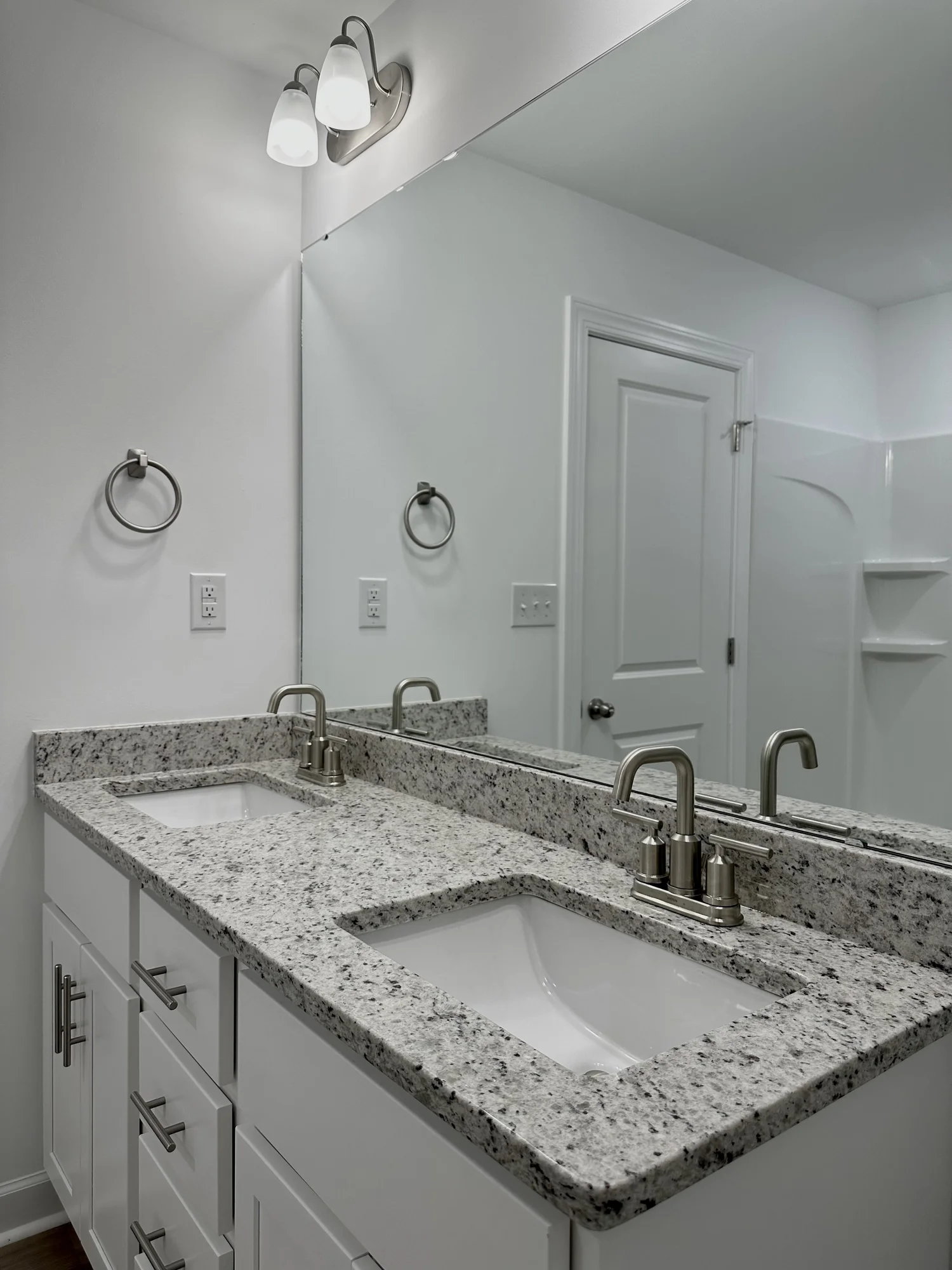 Detailed stone countertop and vanity surface