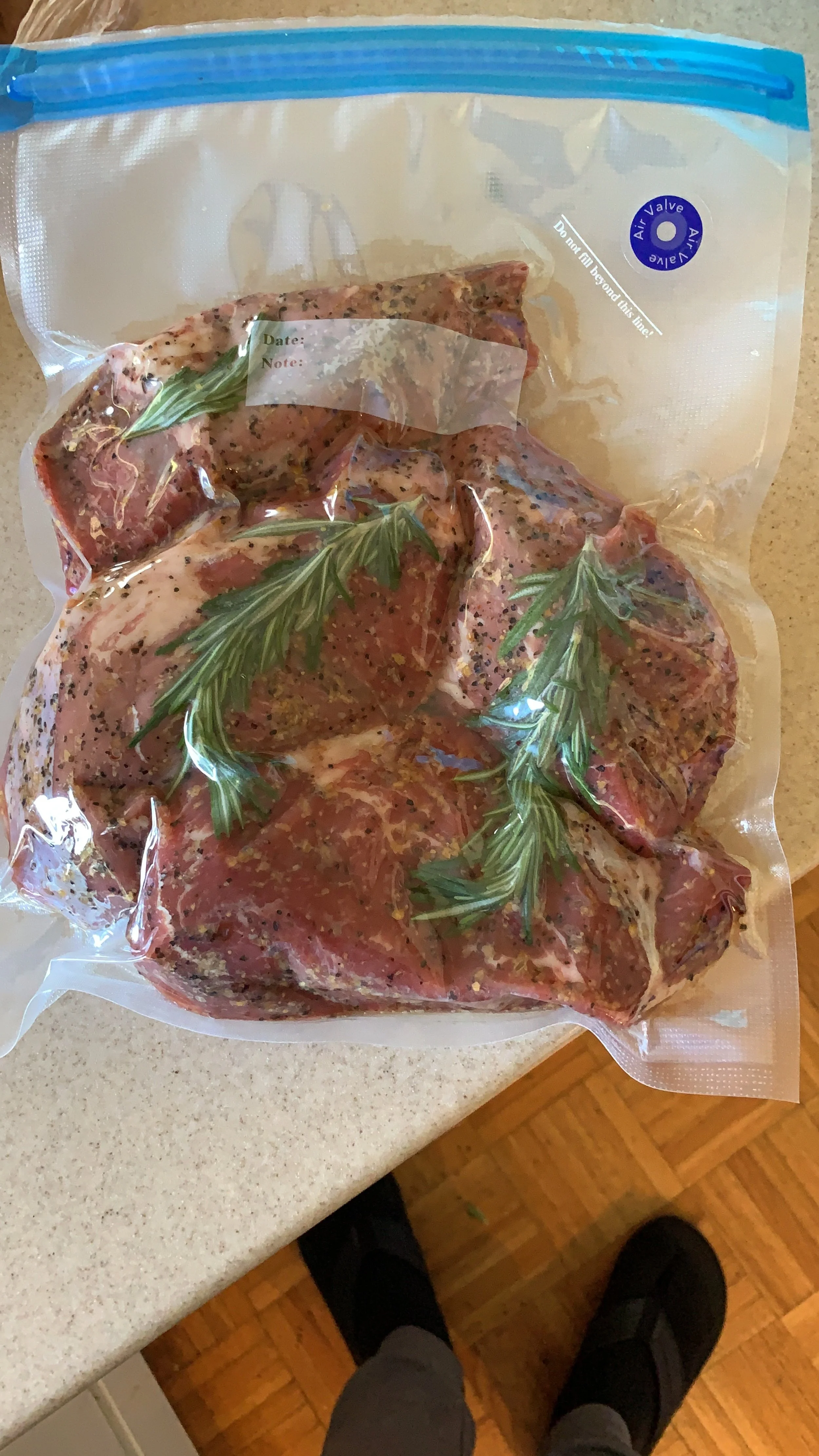 Sous vide steak prep