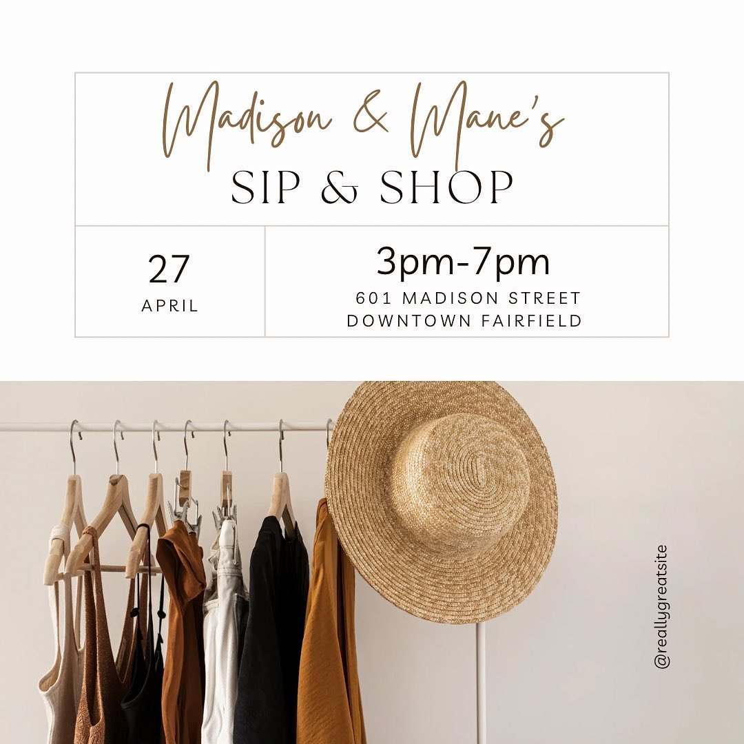 Join us for our first Sip &amp; Shop event on Saturday, April 27th! Shop gently used fashion forward clothes and accessories with a glass of bubbles in hand.🛍️🥂

📣 We still have room if you are interested in setting up an area to sell your threads