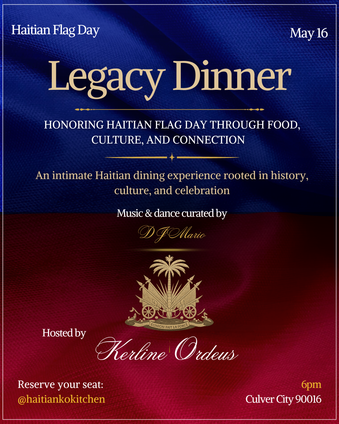 Fèt Drapo: Legacy Dinner – May 16th