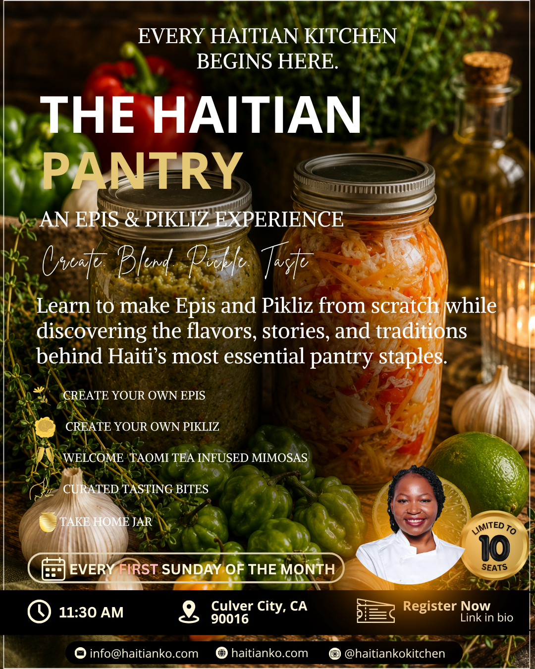 The Haitian Pantry Workshop: Epis & Pikliz Experience- June 7th