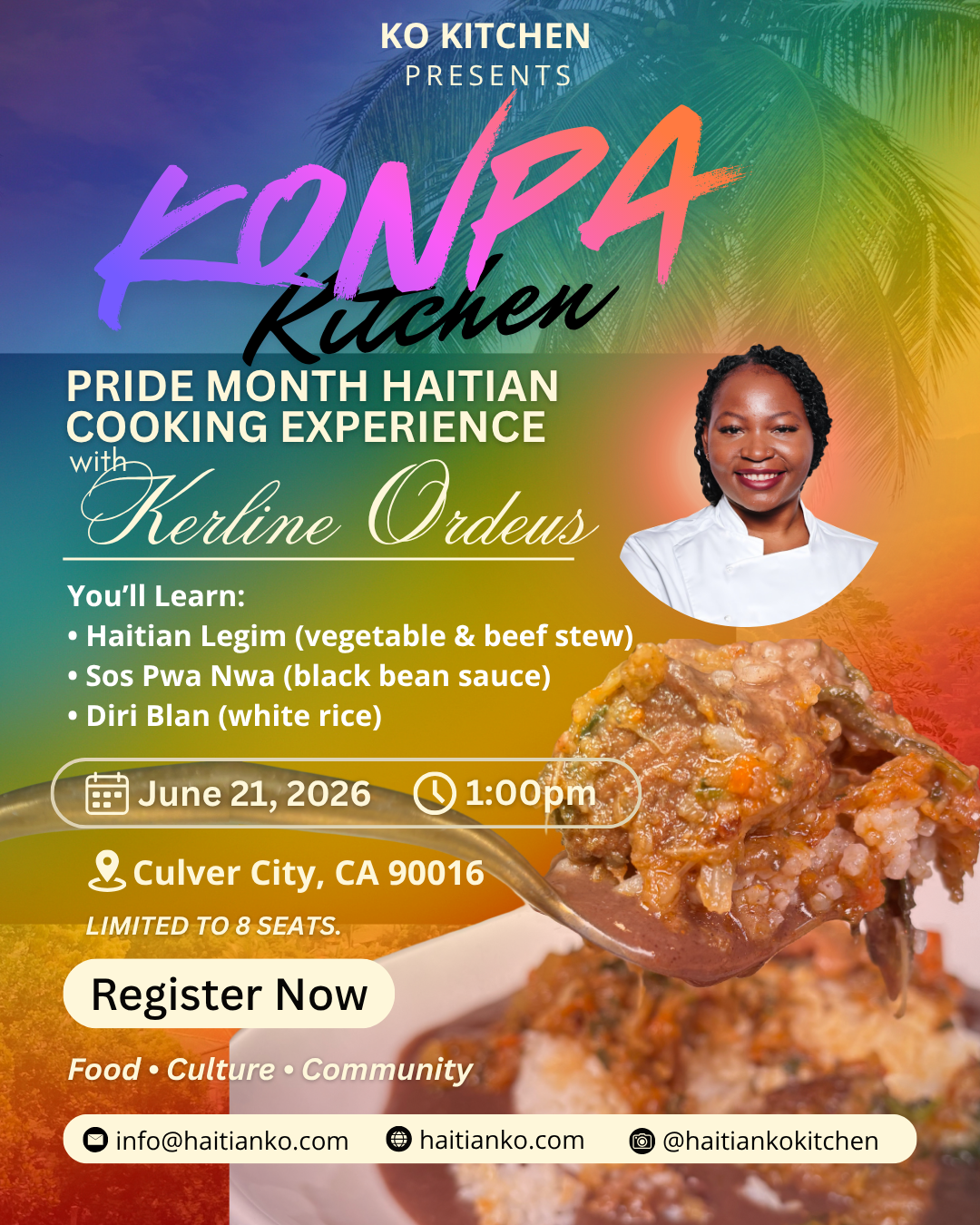 PRIDE MONTH HAITIAN COOKING EXPERIENCE — June 21