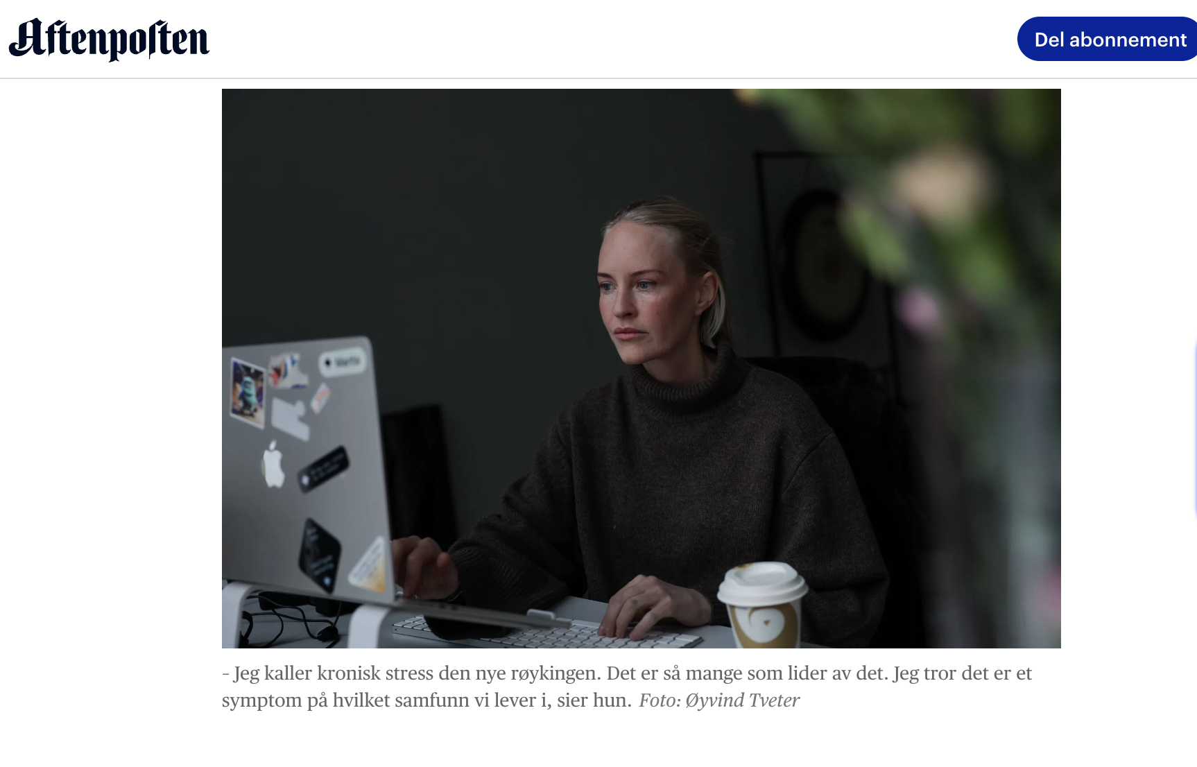AFTENPOSTEN 2026 on mental health with tiril