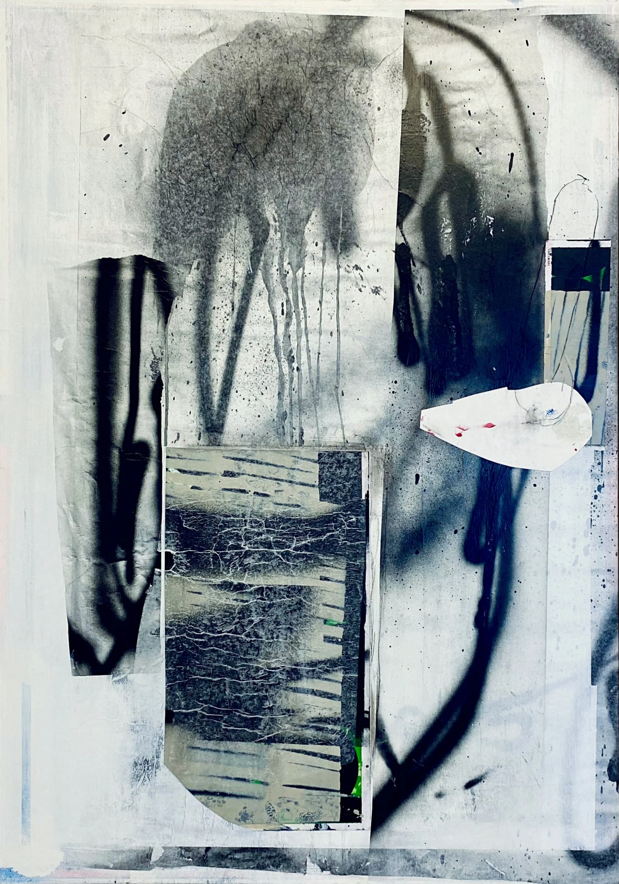 Byråkrat, 2025
Acrylic & paper collage on canvas
100x70cm