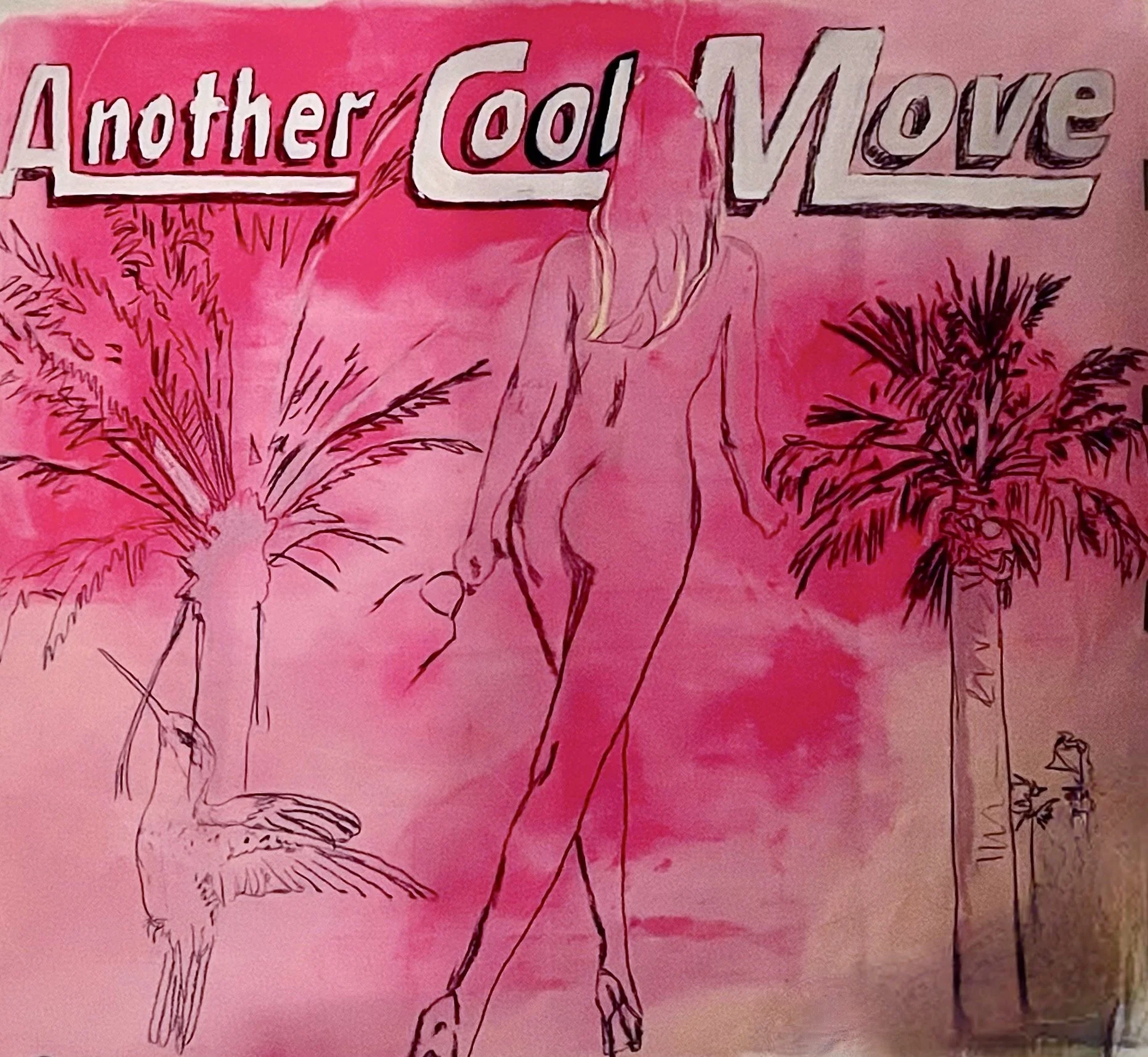 Another cool move, 2024, mixed media on unbleached cotton, 200 x 175 cm