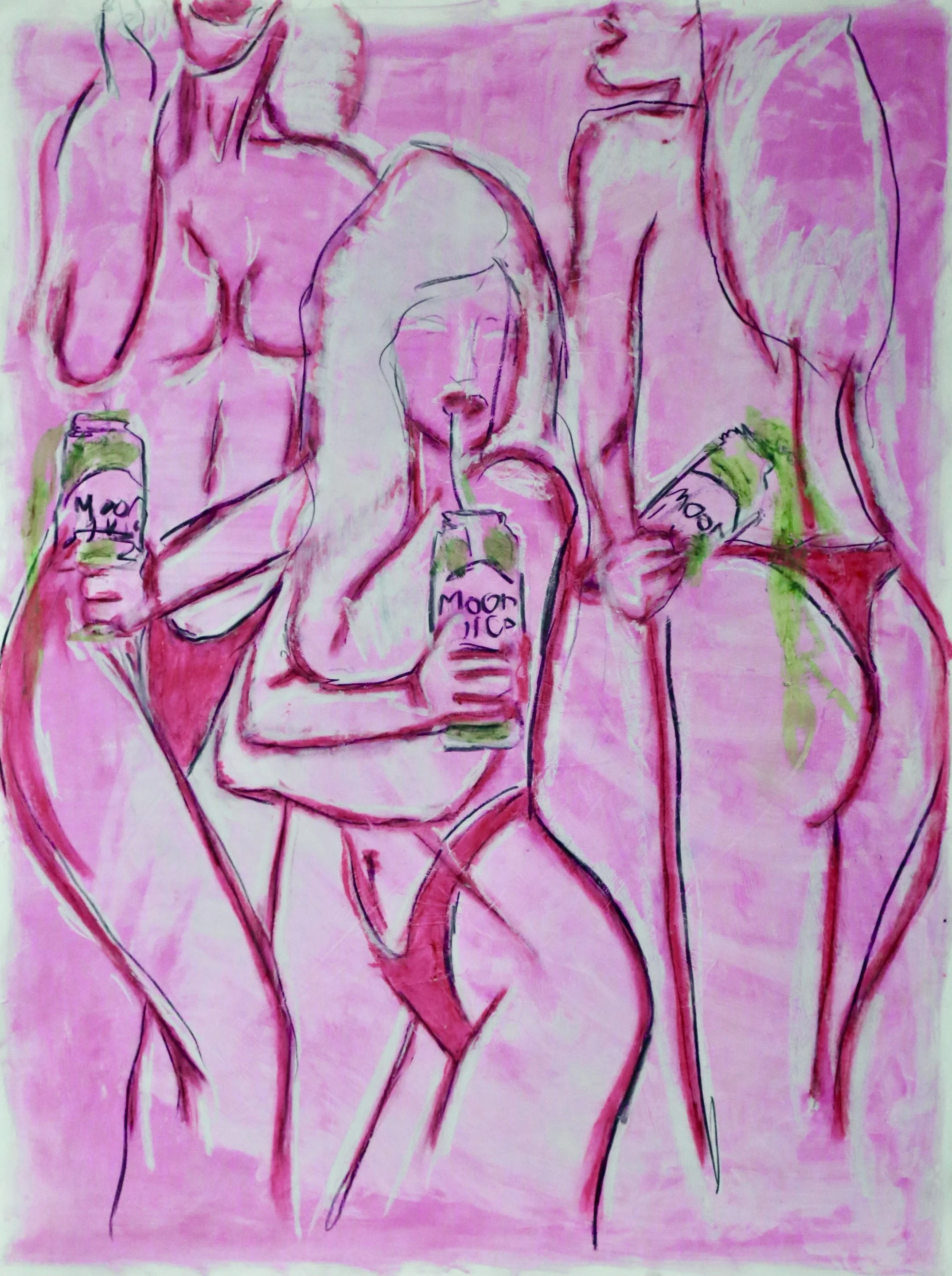 Moon-juice, 2024, pastel on paper, 80 x 110 cm
