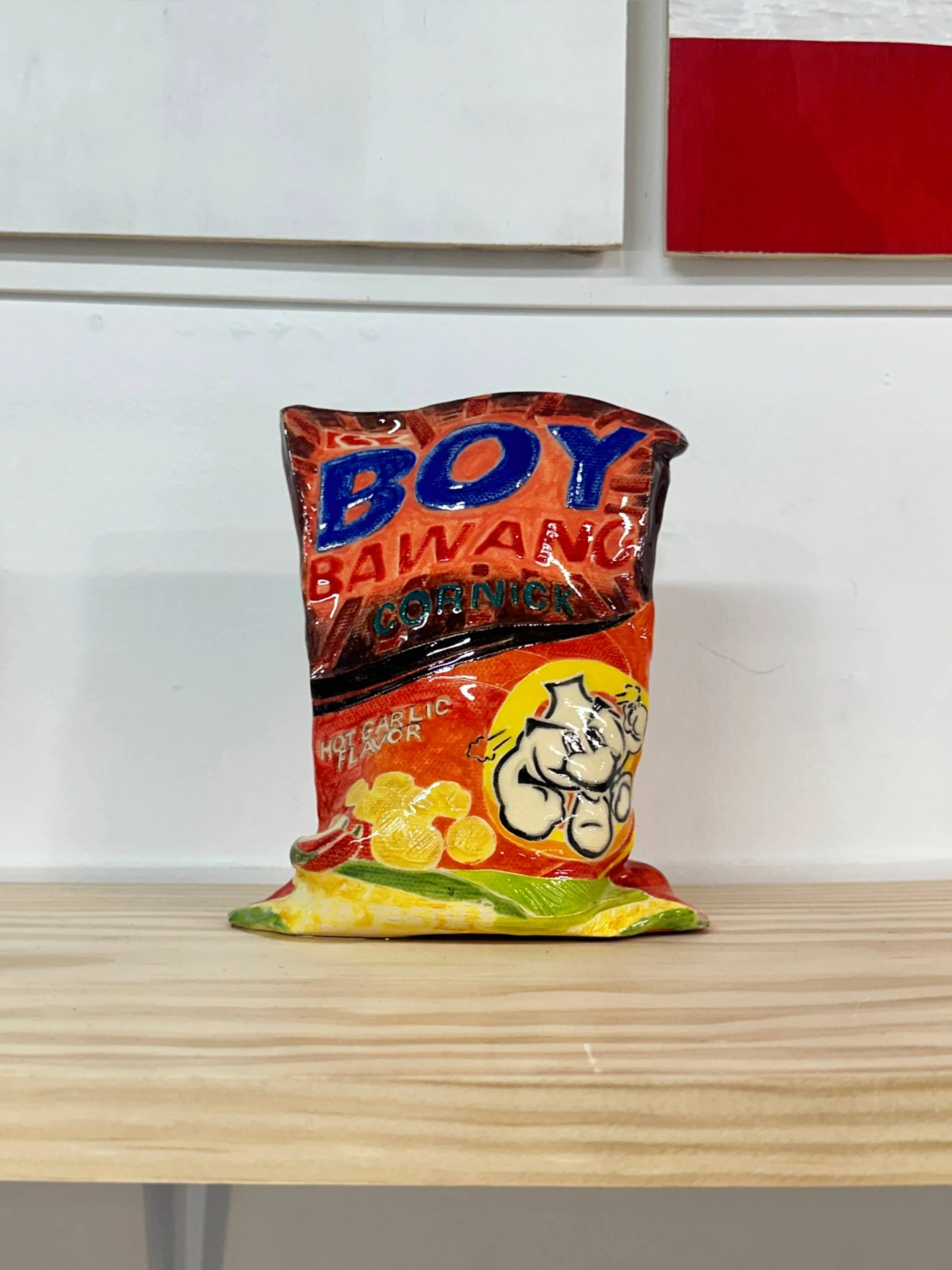 Boy Bawang (Hot Garlic), Lino embossed on LGH Clay, 2024