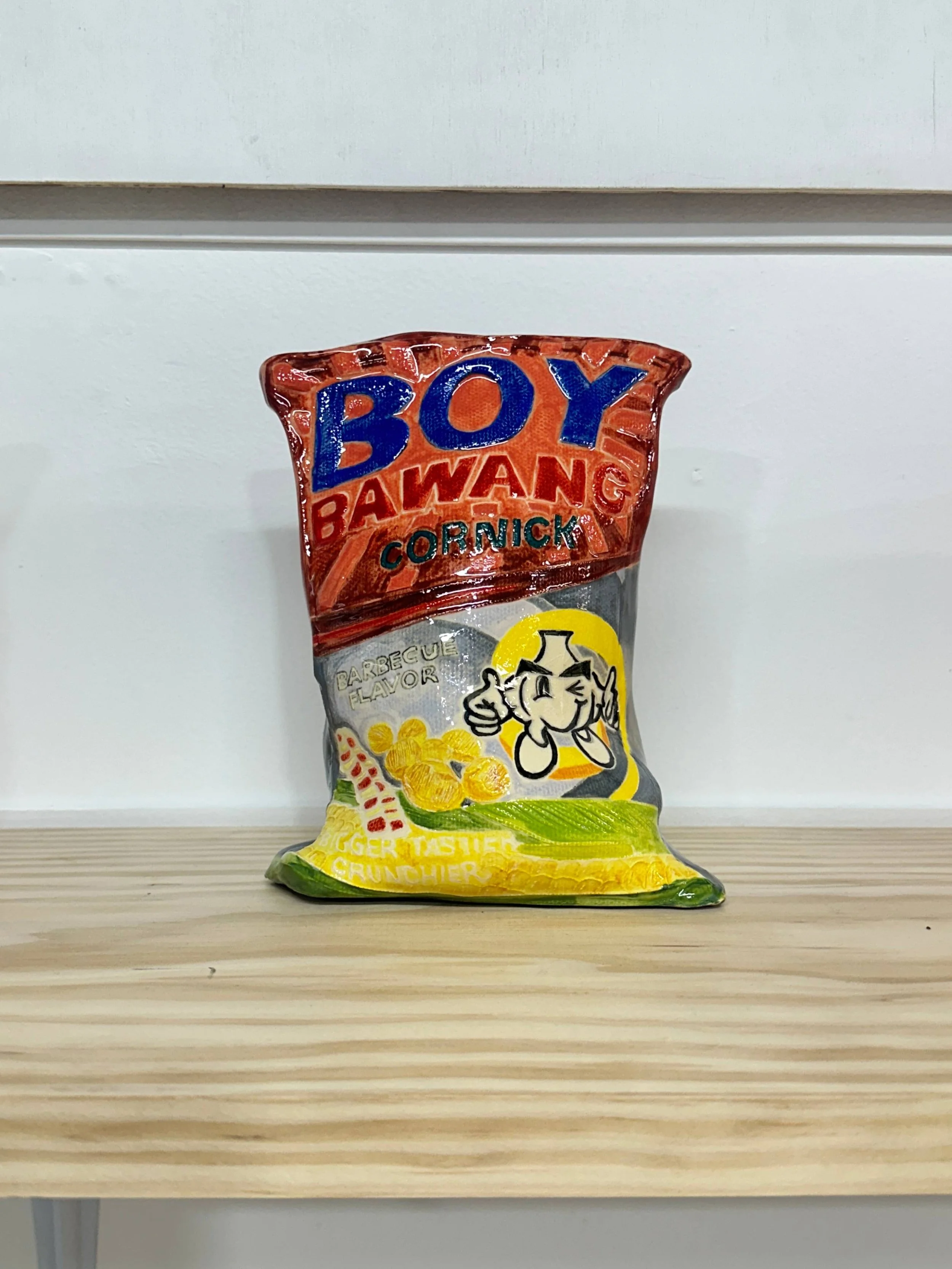 Boy Bawang (Barbeque), Lino embossed on LGH Clay, 2024