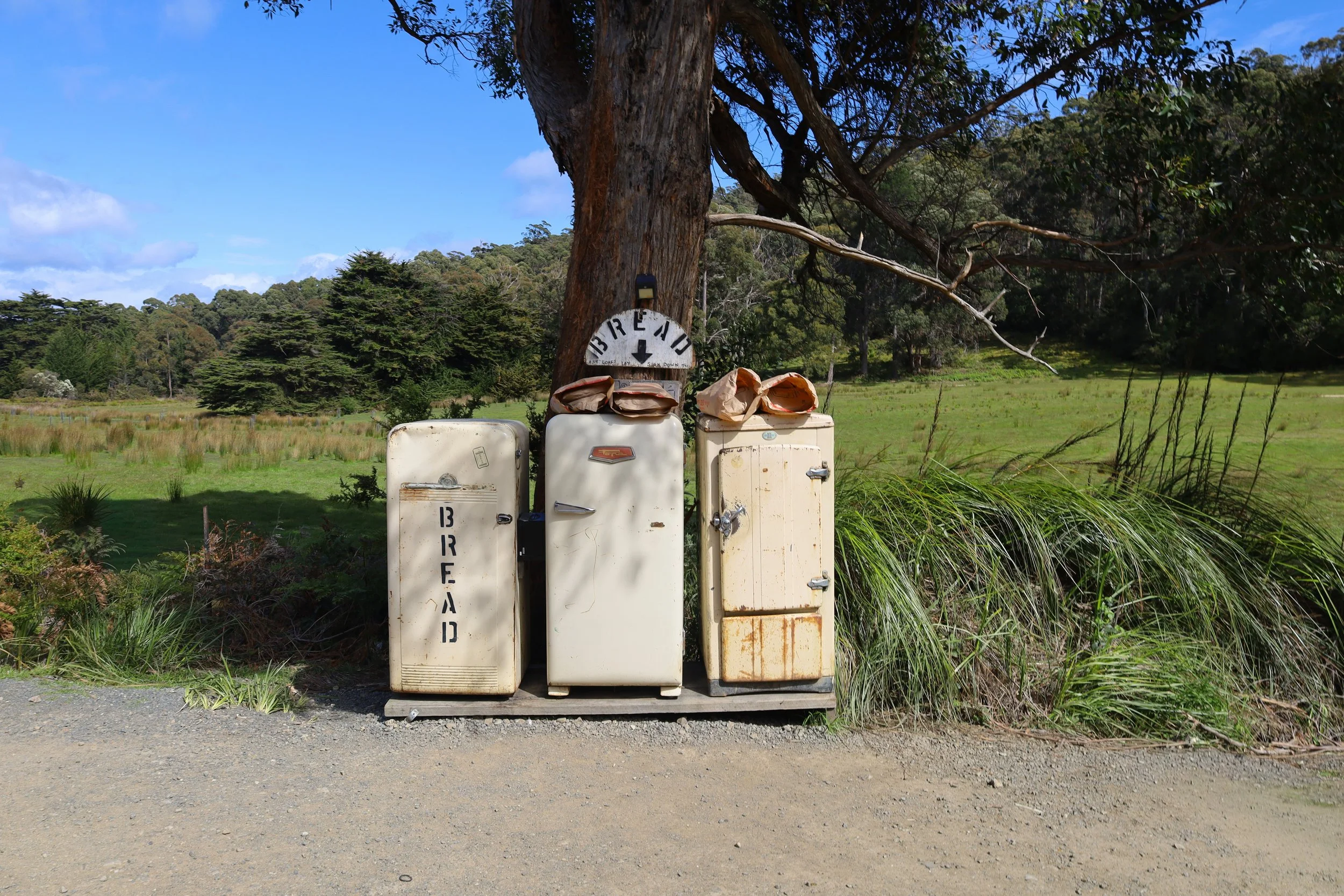 Bruny Baker bread fridges, Bruny Island, Tasmania