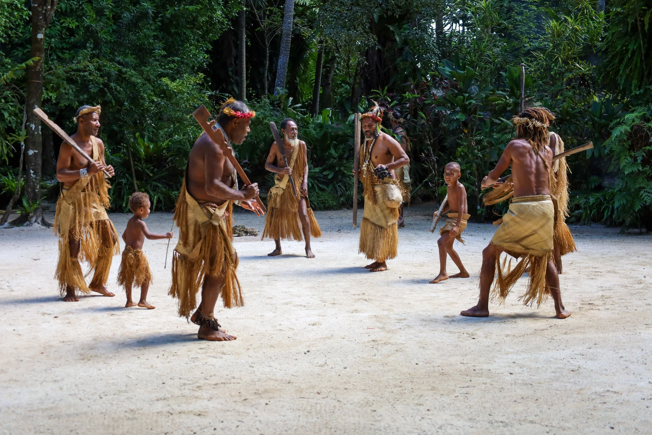 Traditional dancing at Ekasup Cultural Village near Port Vila, Vanuatu