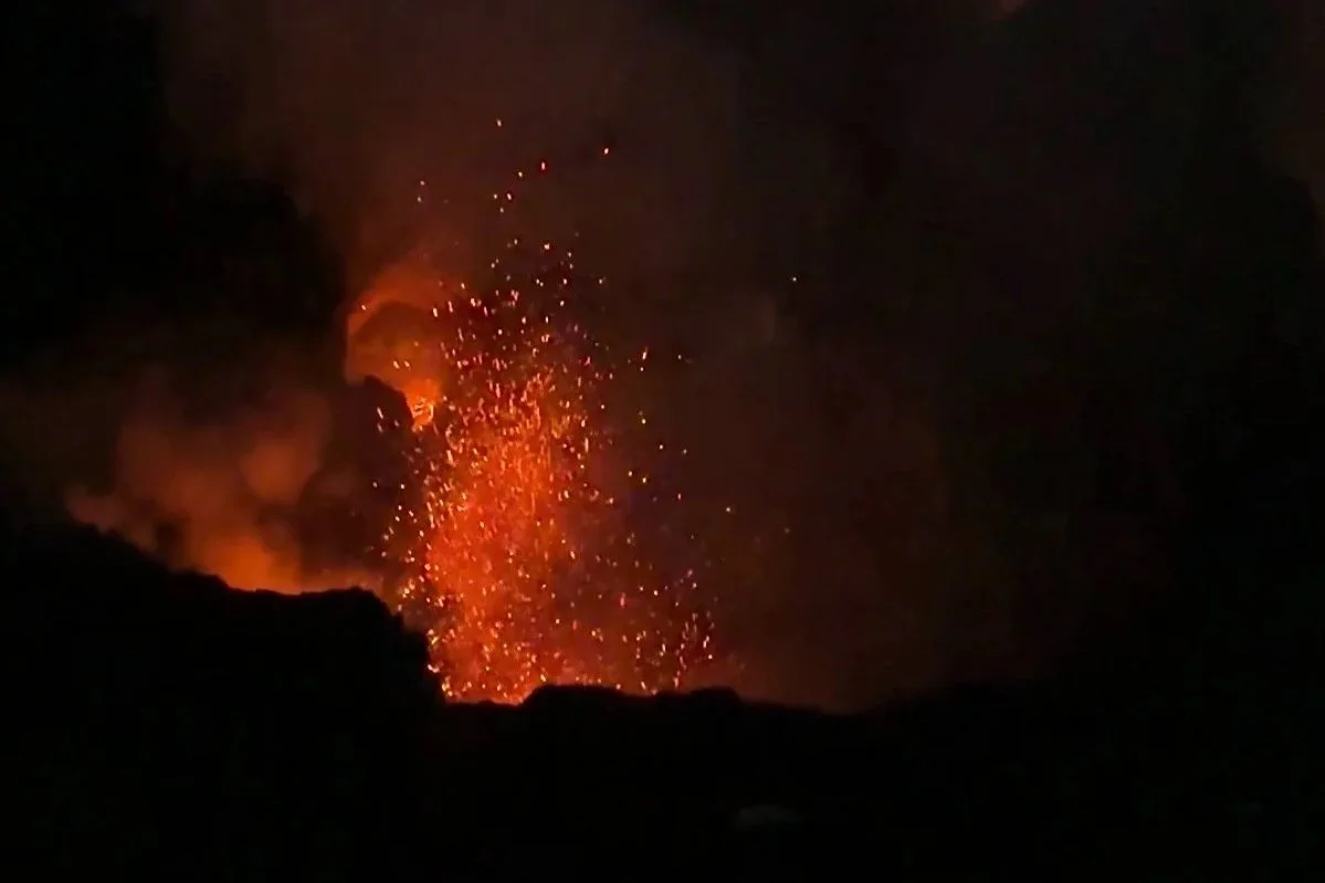 Volcanic lava from Mount Yasur, Vanuatu