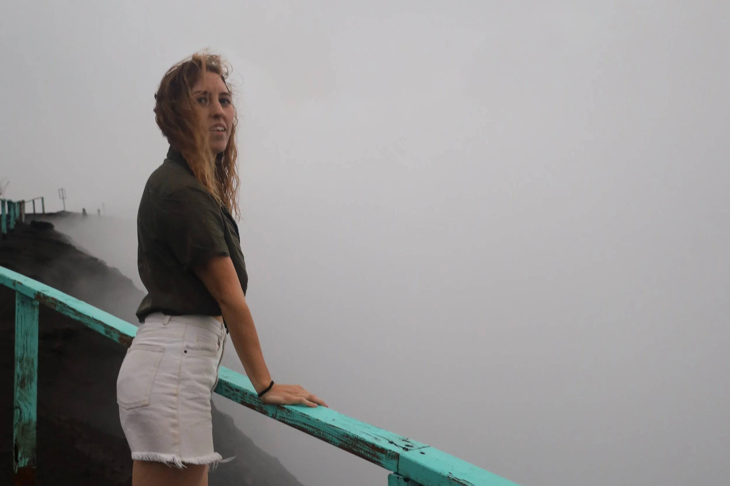 Standing on the rim of Mount Yasur volcano, Tanna Island, Vanuatu