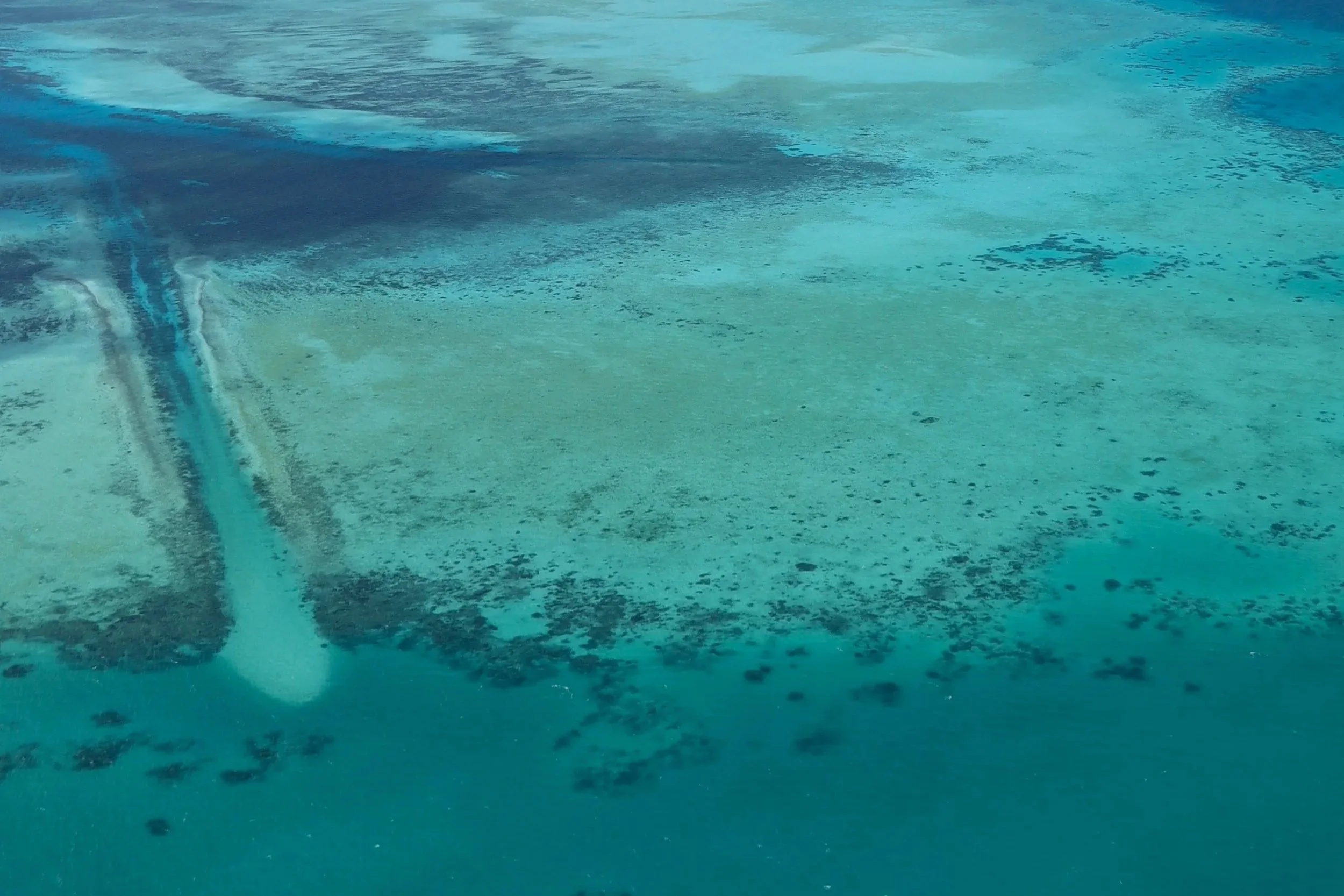 Flying over the German Channel in Palau, a world class dive site