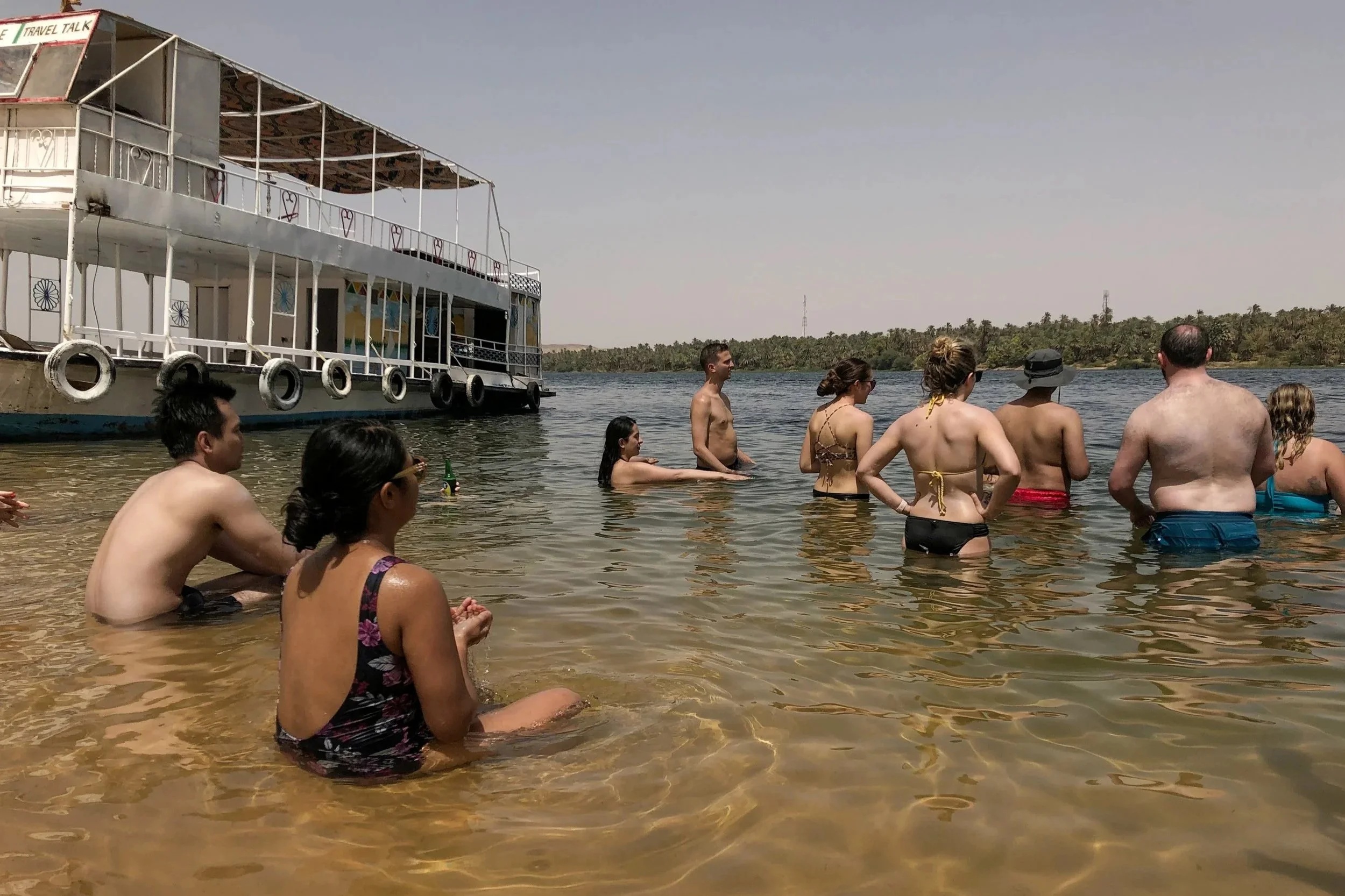 Swimming in the Nile river in Egypt