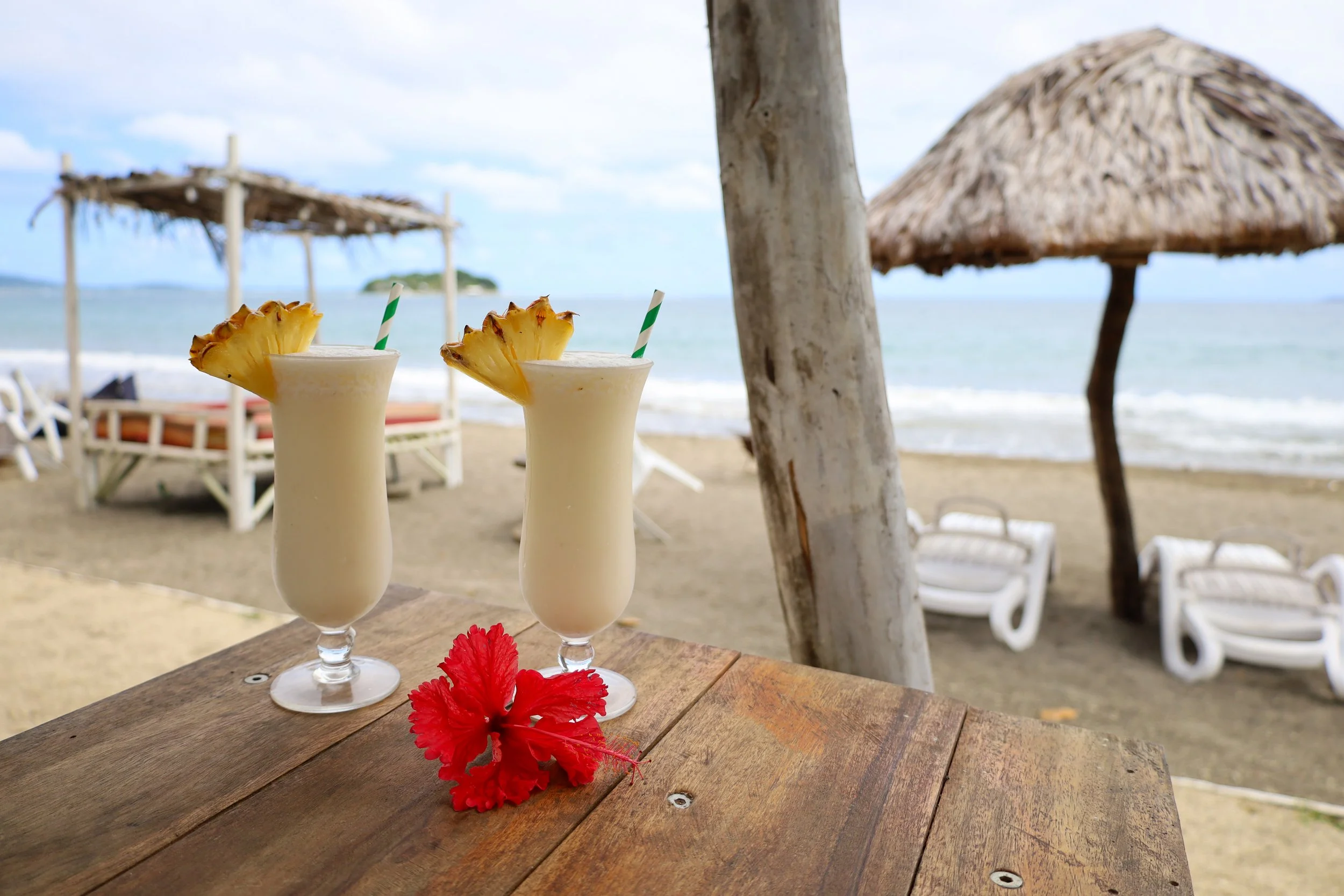 Cocktails on the beach at Mali Beach Club in Vanuatu, just a short drive from Port Vila