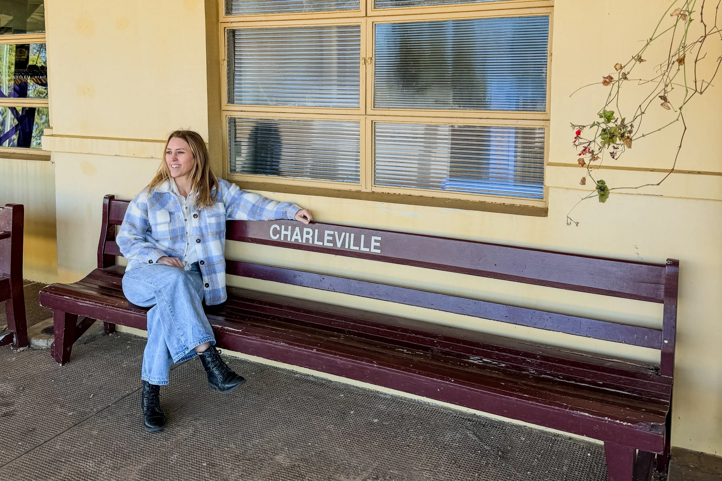 Sitting at the Charleville Train Station in outback Queensland