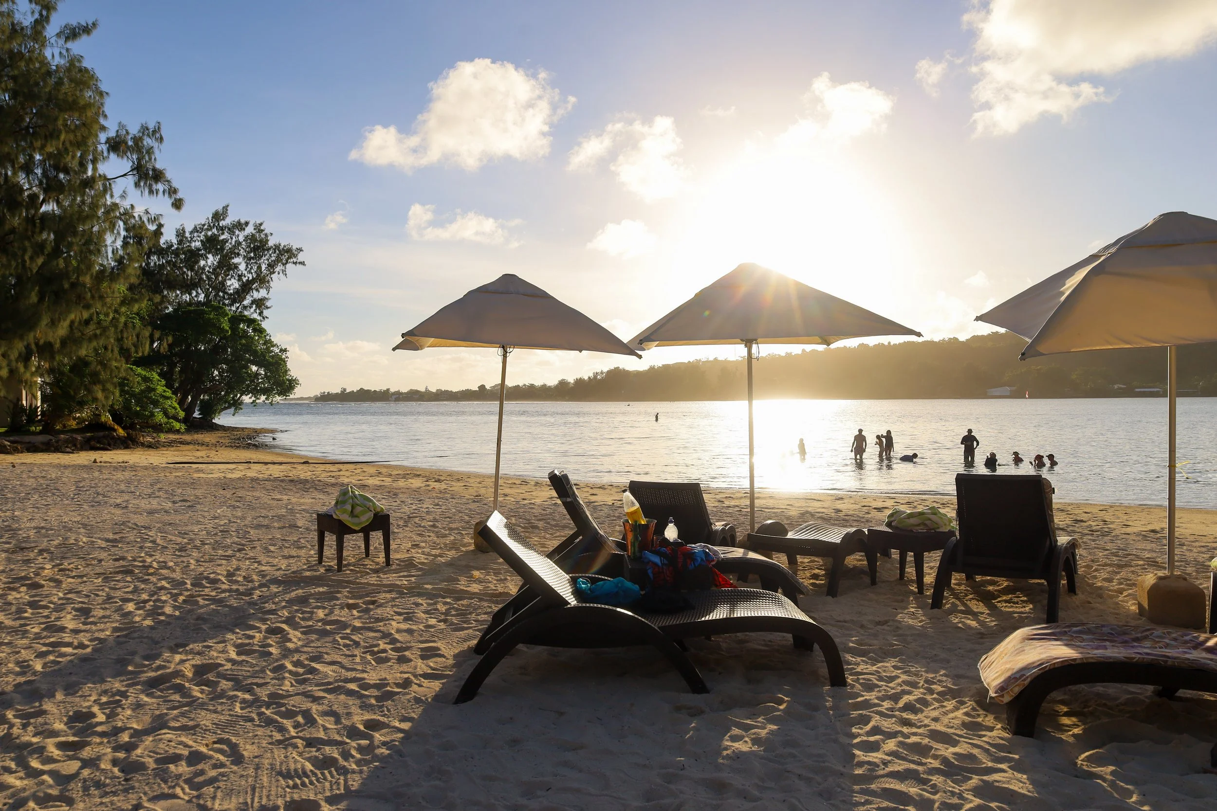 Sunset on the beach at Erakor Island in Vanuatu. The perfect day trip from Port Vila.