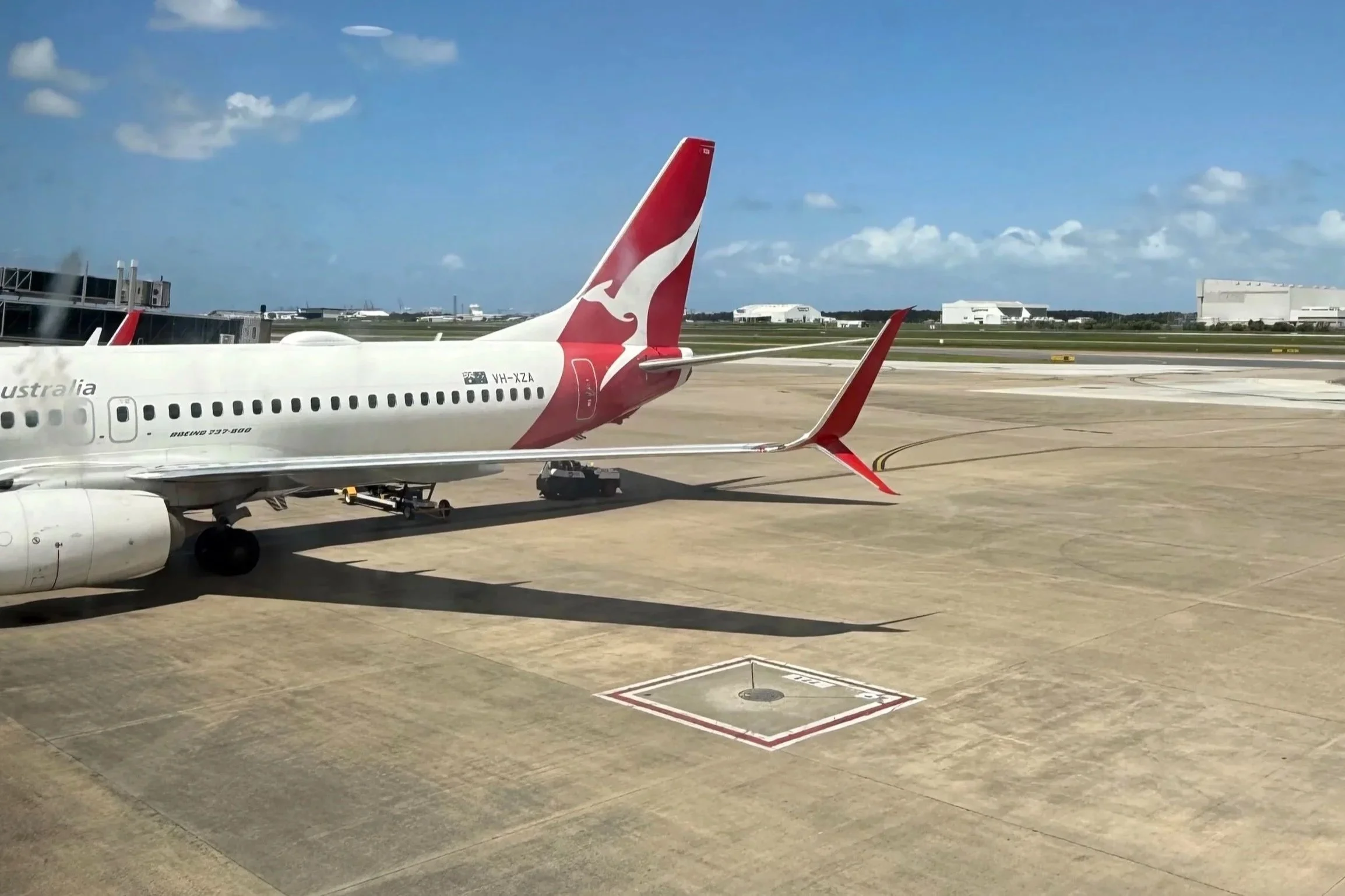 Qantas plane at the airport