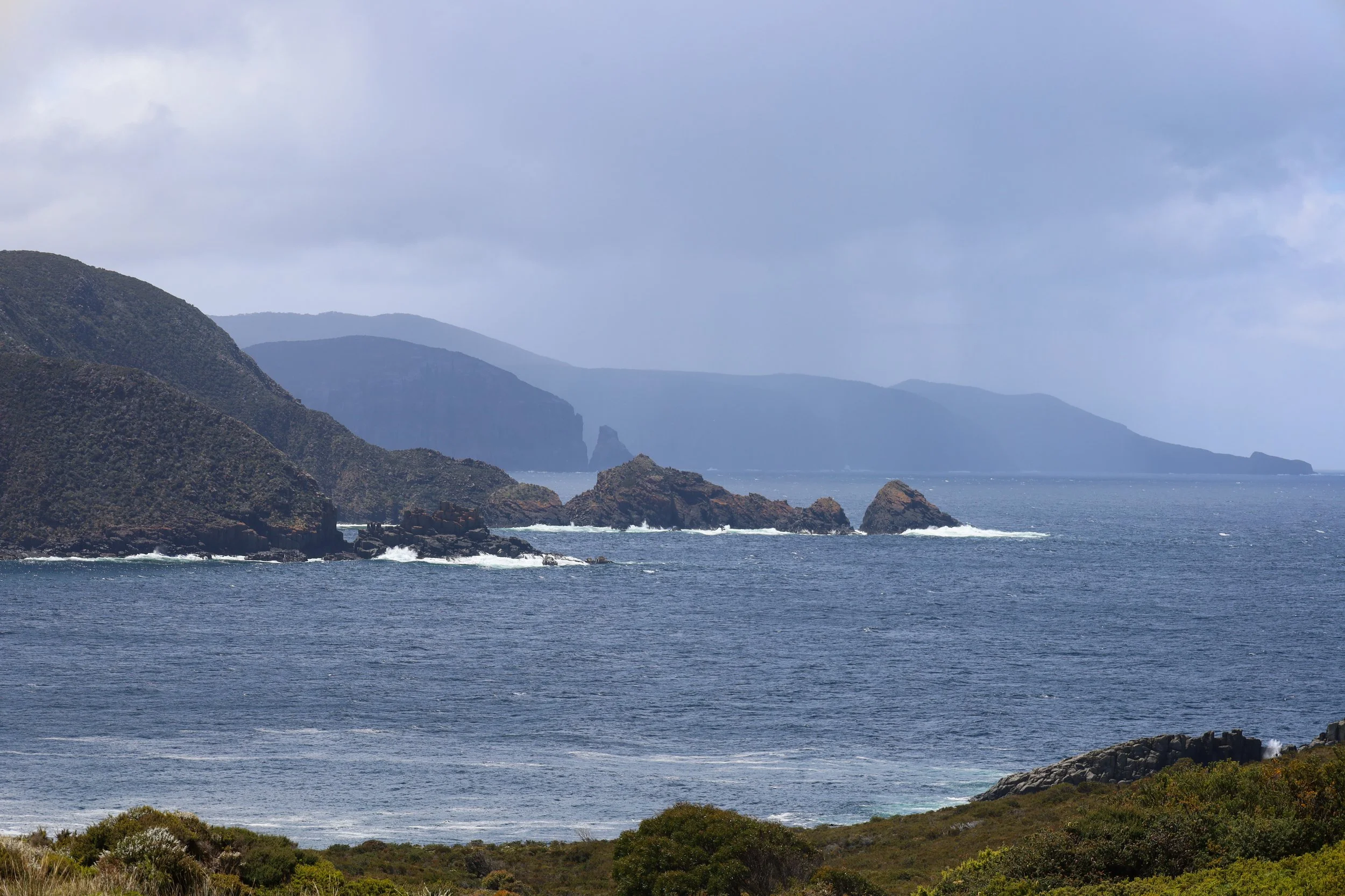 The rugged coastline of Bruny Island, Tasmania