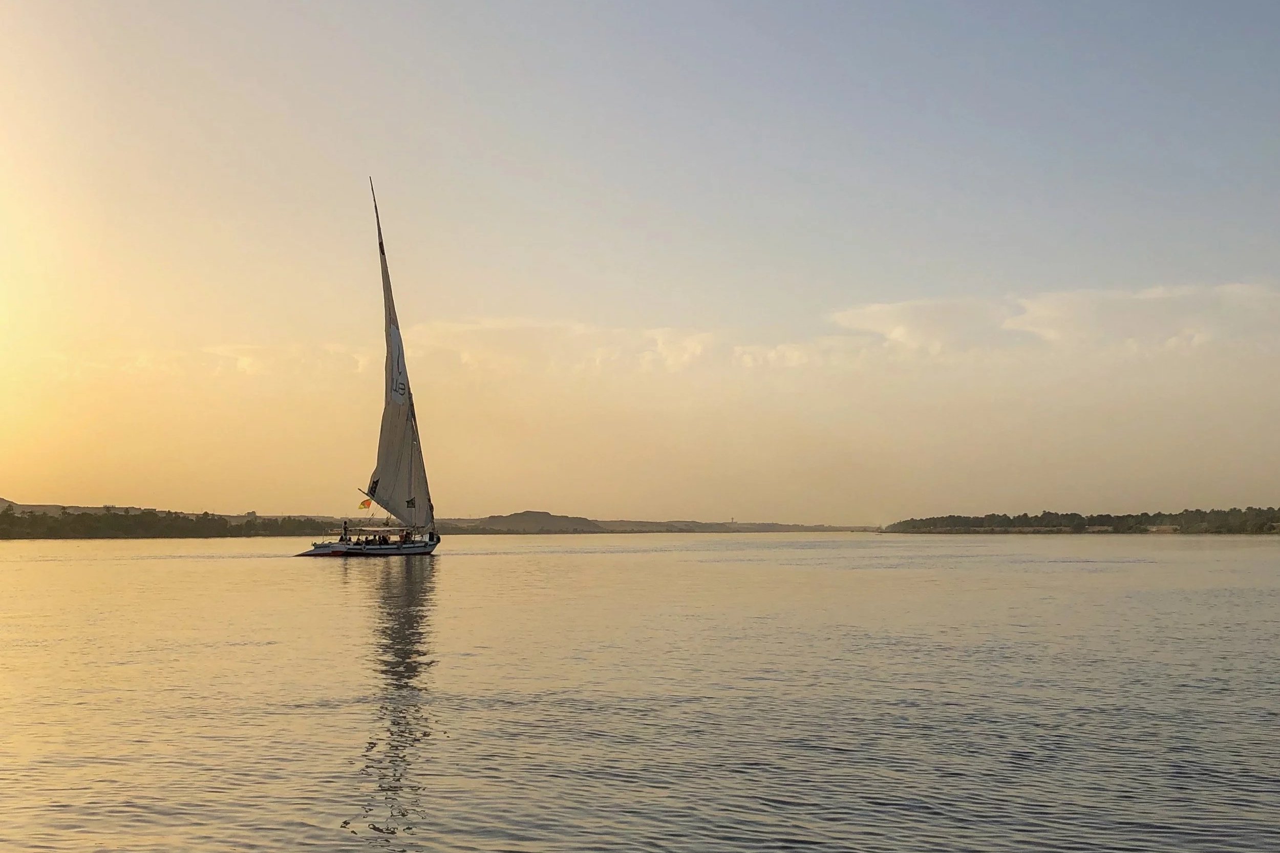 Sailing the Nile River on a traditional Felucca in Egypt