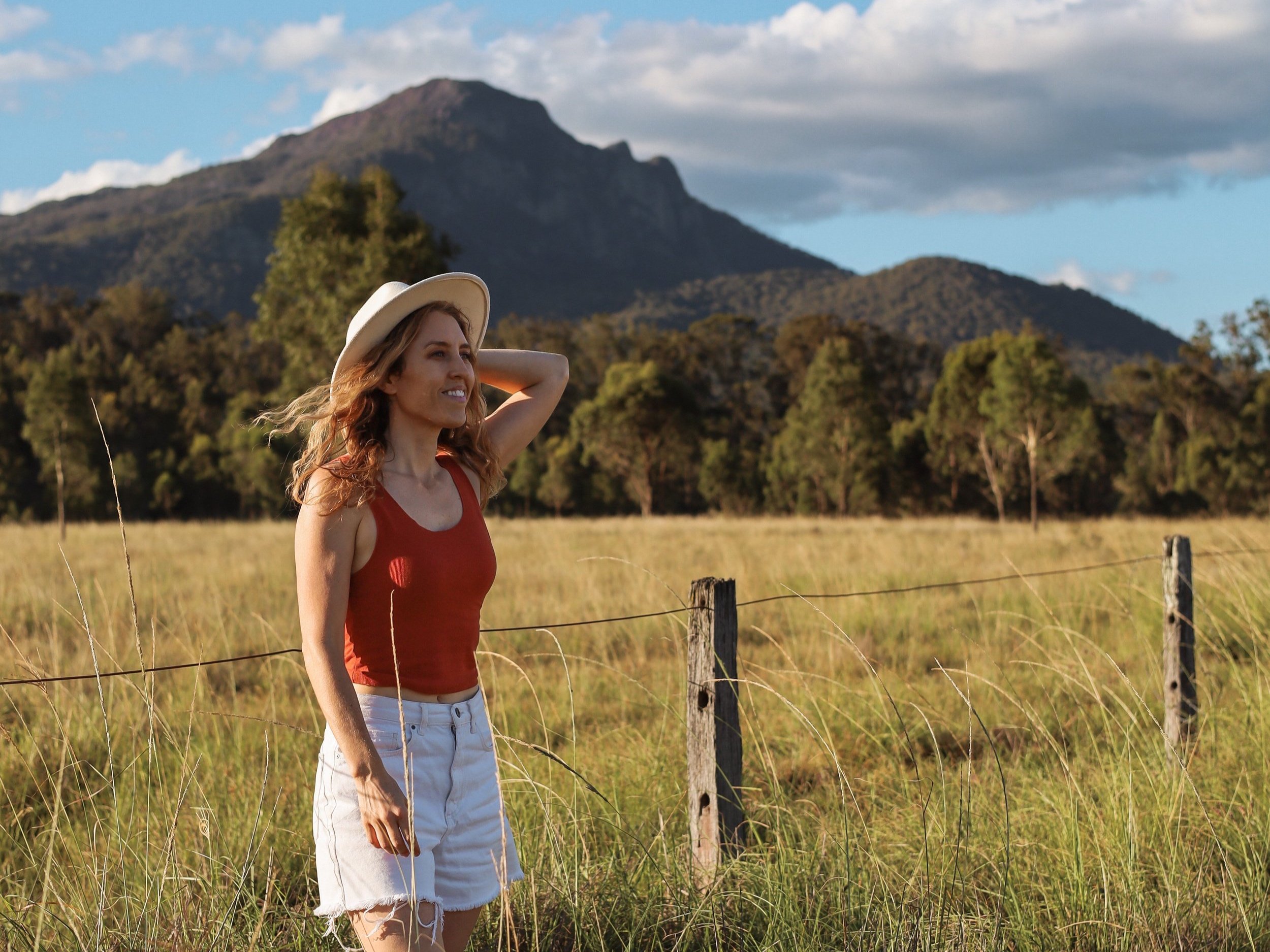 Standing in the countryside in the Scenic Rim, Queensland Australia