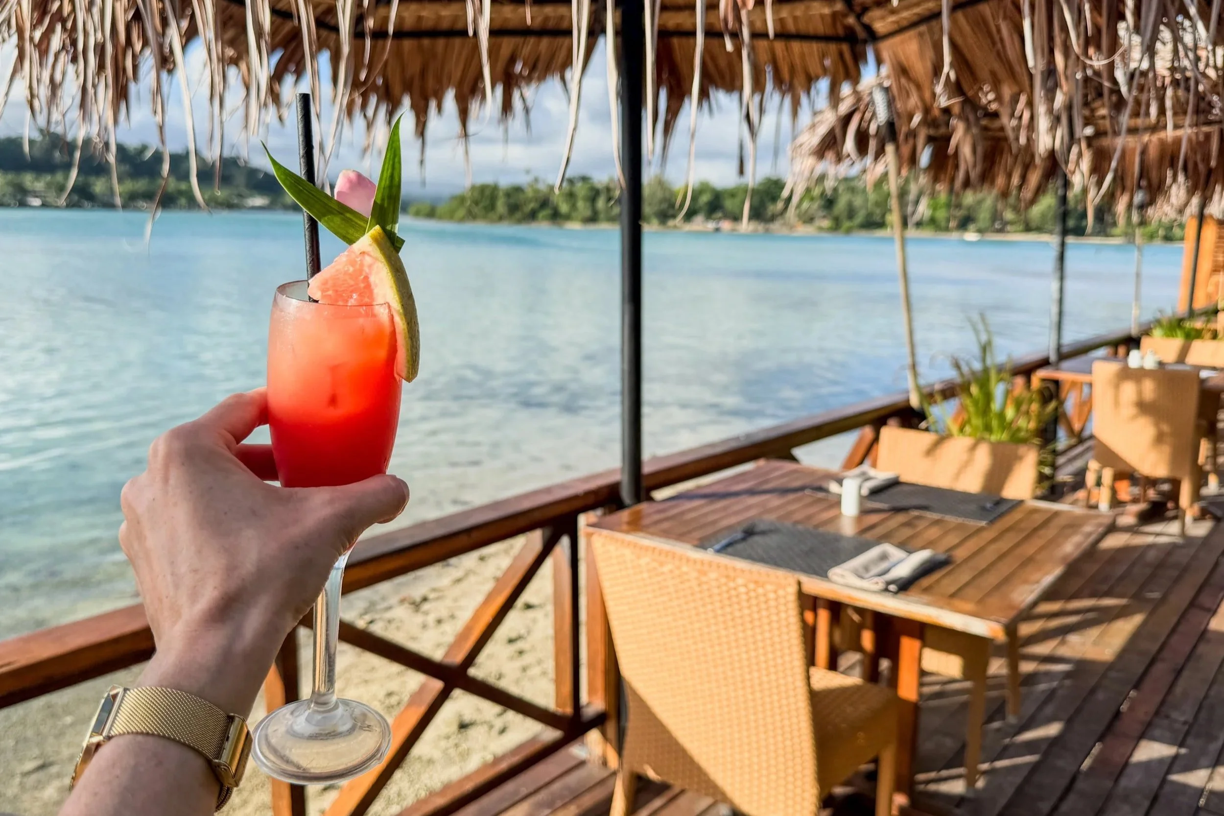 Welcome drinks at Erakor Island Resort in Vanuatu