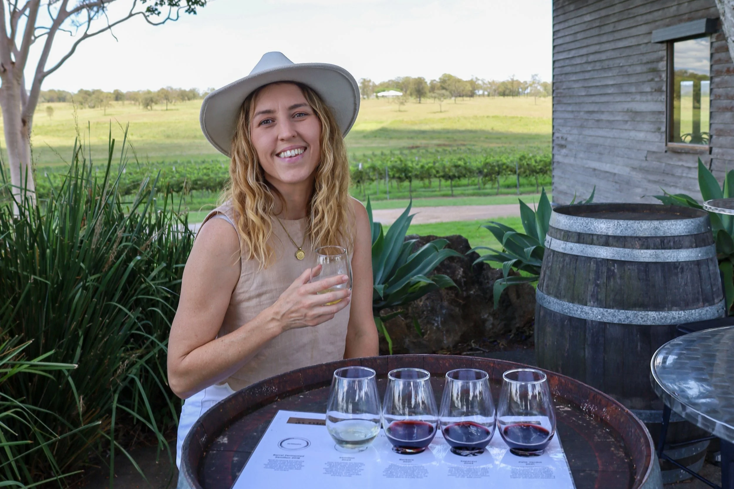 Wine tasting at Clovely Estate in the South Burnett Region in Queensland